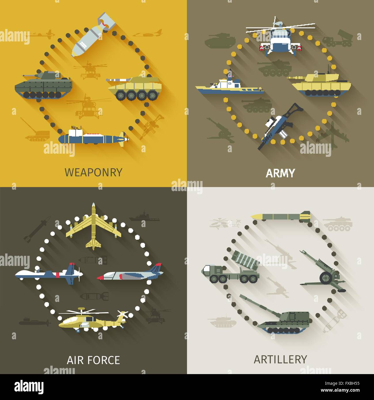 Army Flat Set Stock Vector Image & Art - Alamy