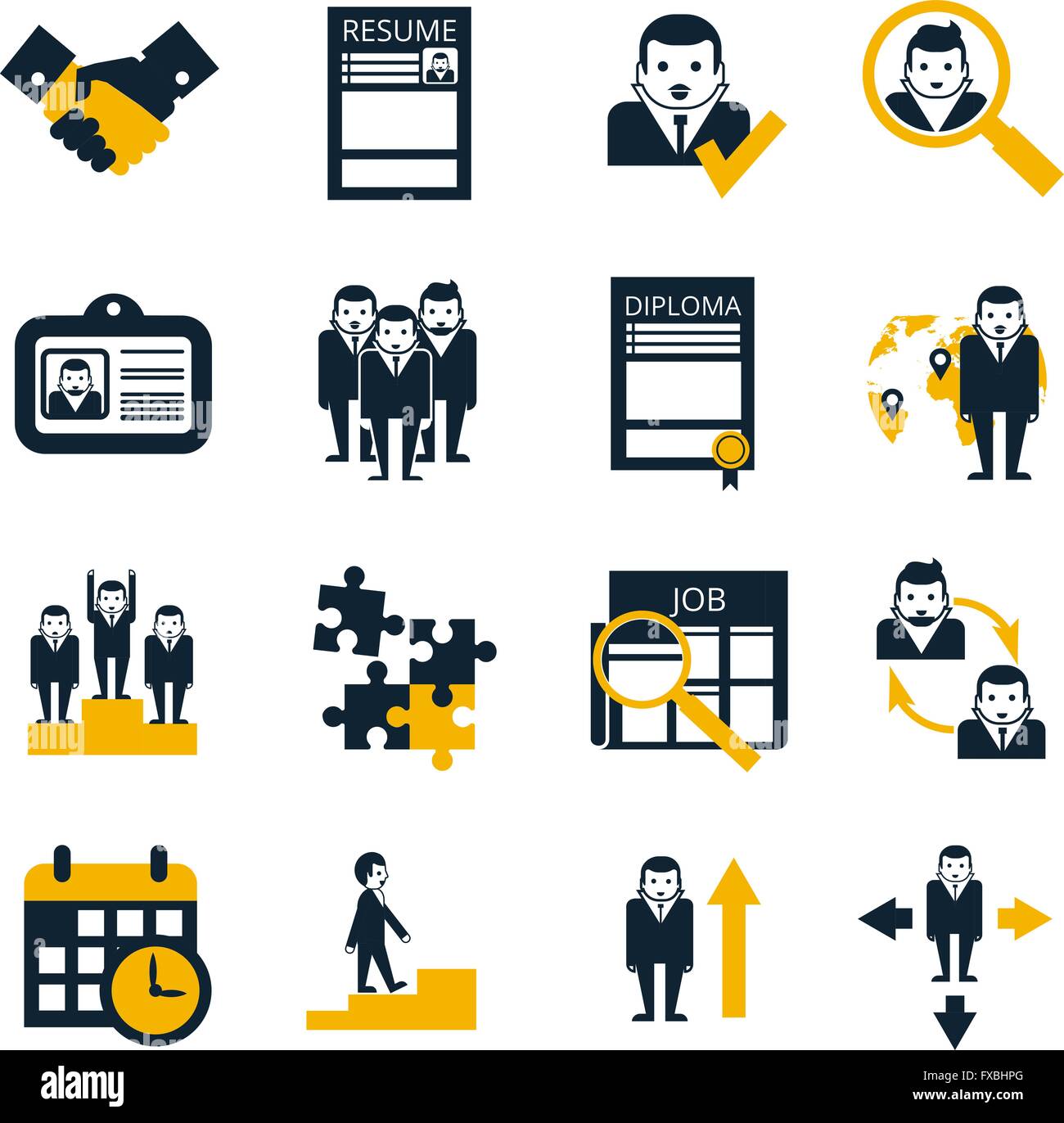 Human resources black icons set Stock Vector Image & Art - Alamy
