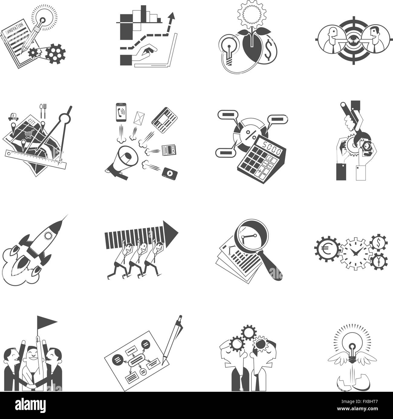 Business teamwork concept black icons set Stock Vector Image & Art - Alamy