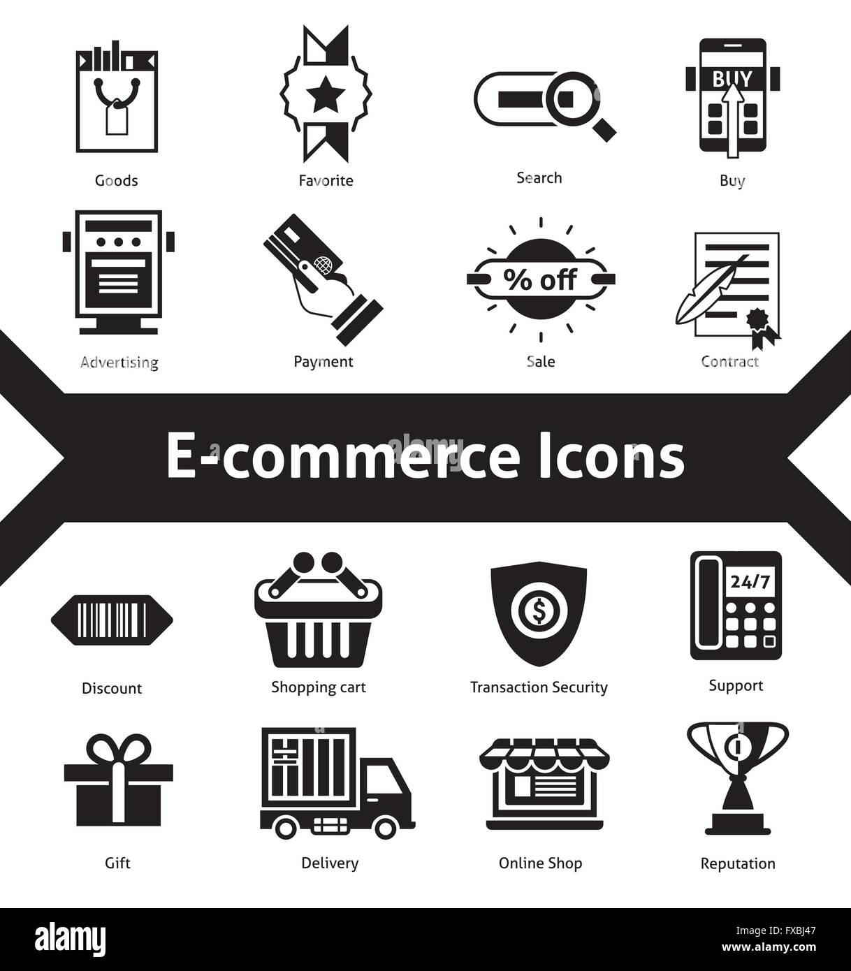 E-commerce Icons Black Stock Vector Image & Art - Alamy