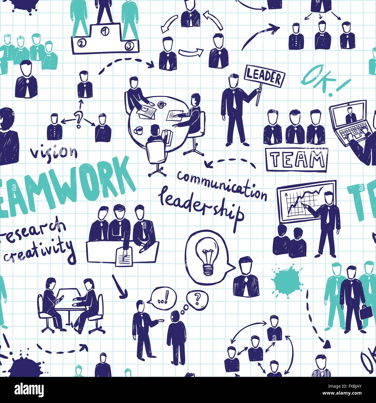 Teamwork Seamless Pattern Stock Vector Image & Art - Alamy