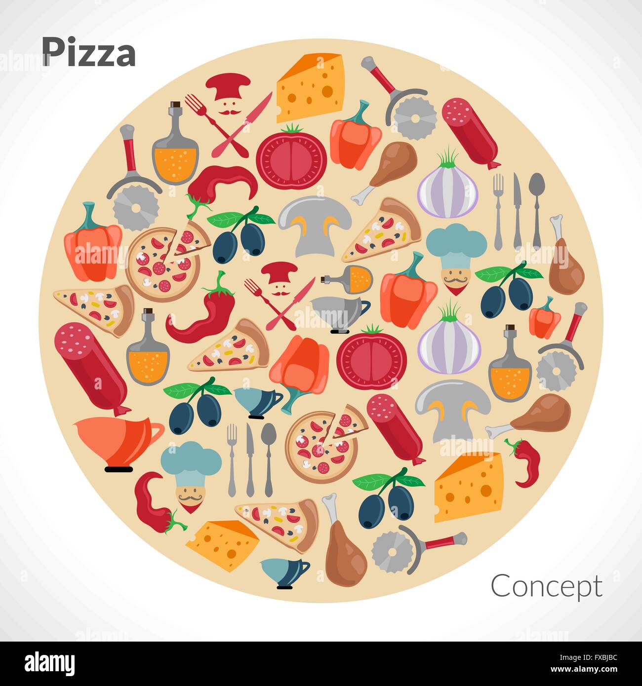 Pizza Circle Concept Stock Vector Image & Art Alamy