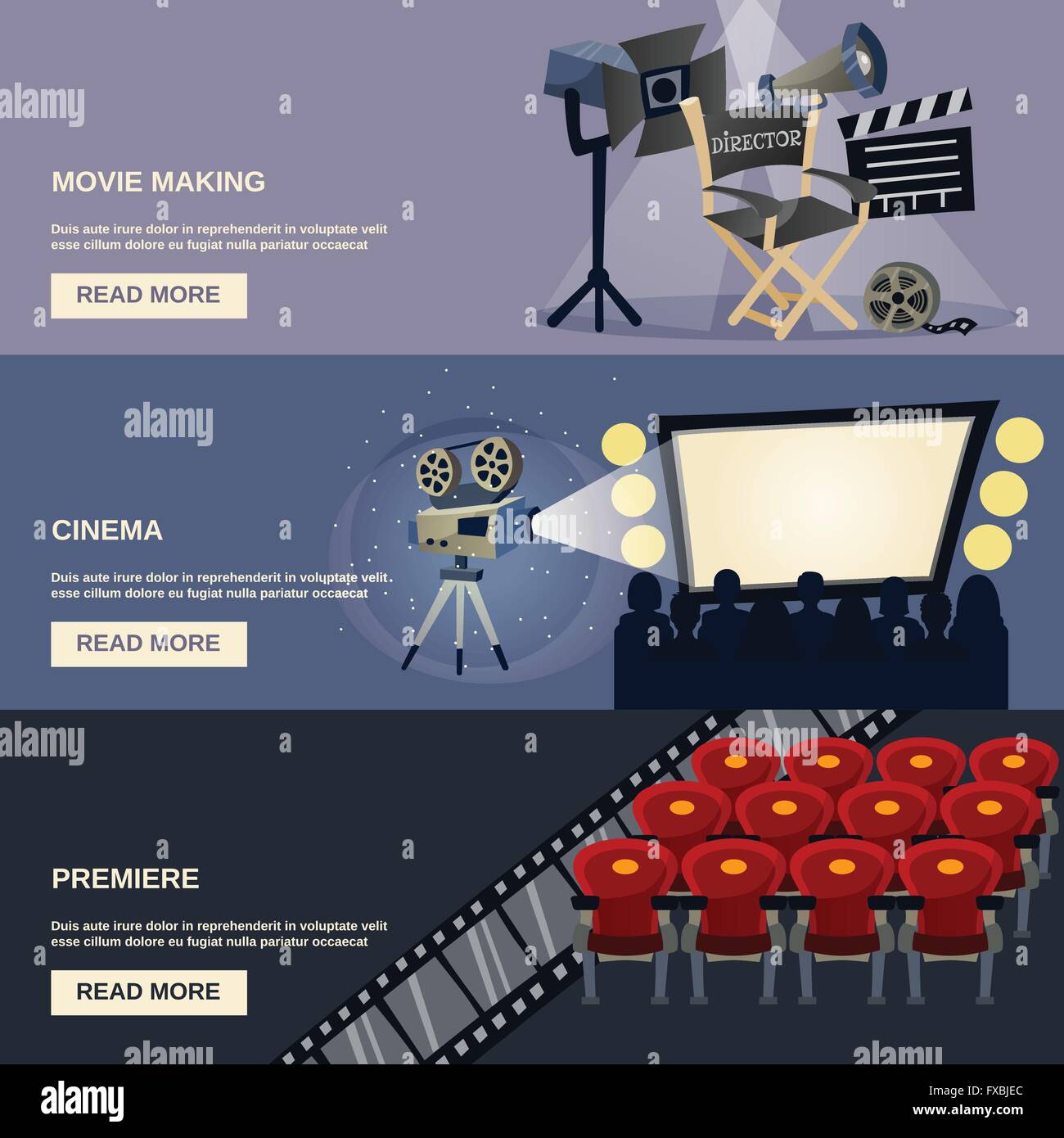 Cinema Banner Set Stock Vector Image & Art - Alamy