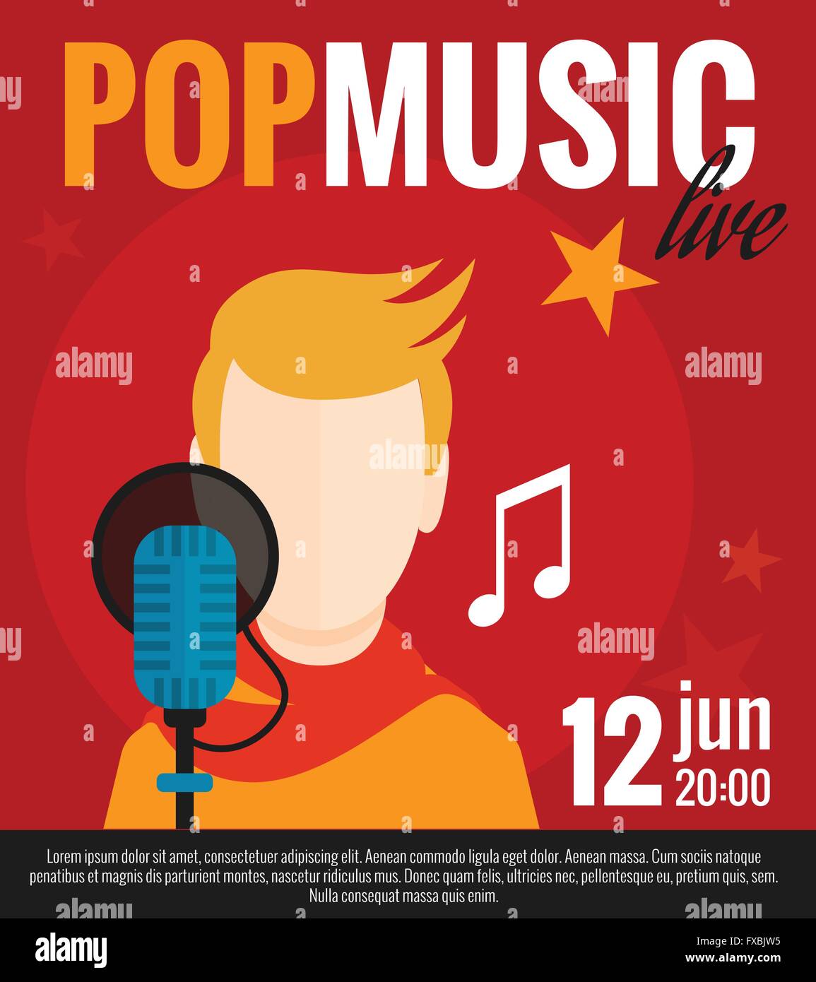 Pop Singer Flat Poster Stock Vector Image & Art - Alamy