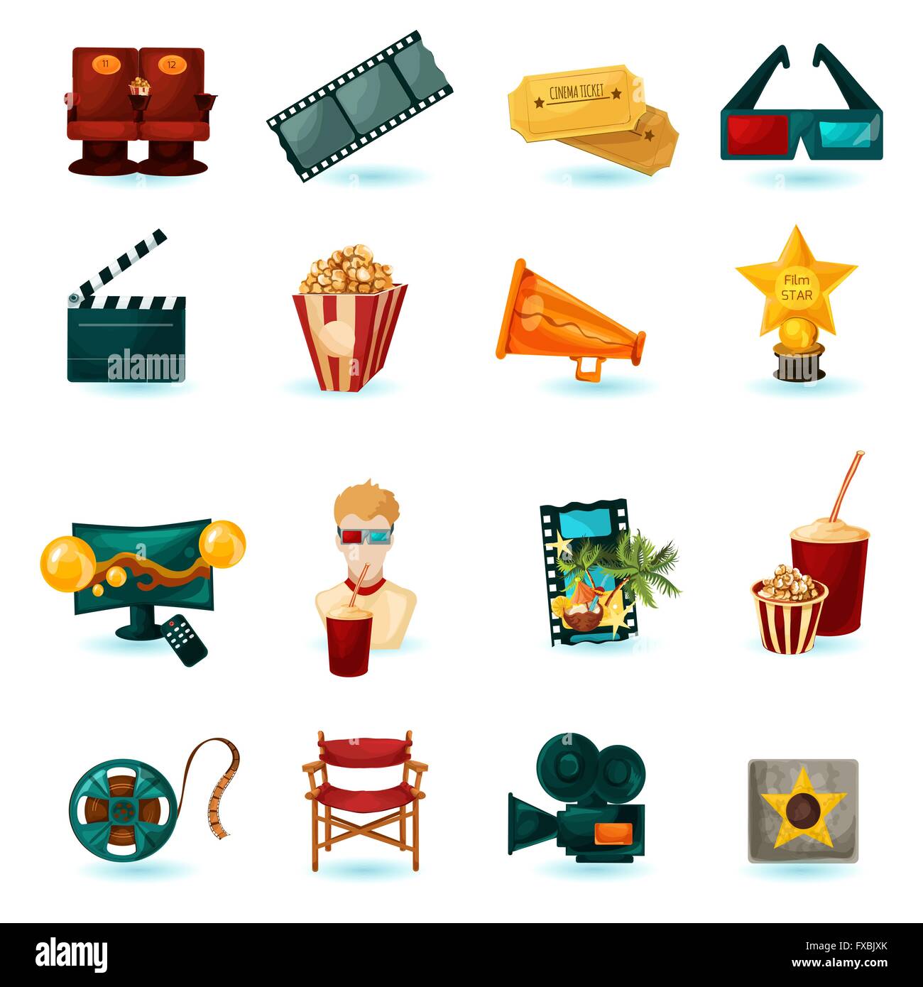 Cinema Icons Set Stock Vector Image & Art - Alamy