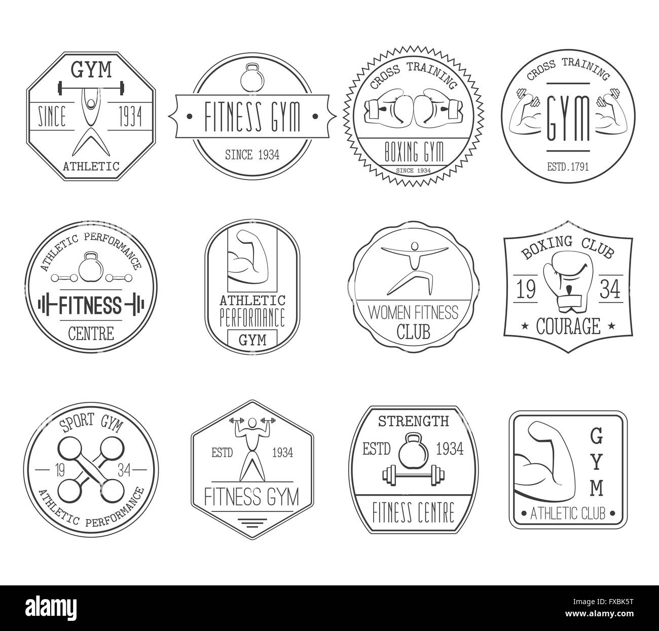 Fitness and sports logo set Stock Vector Image & Art Alamy
