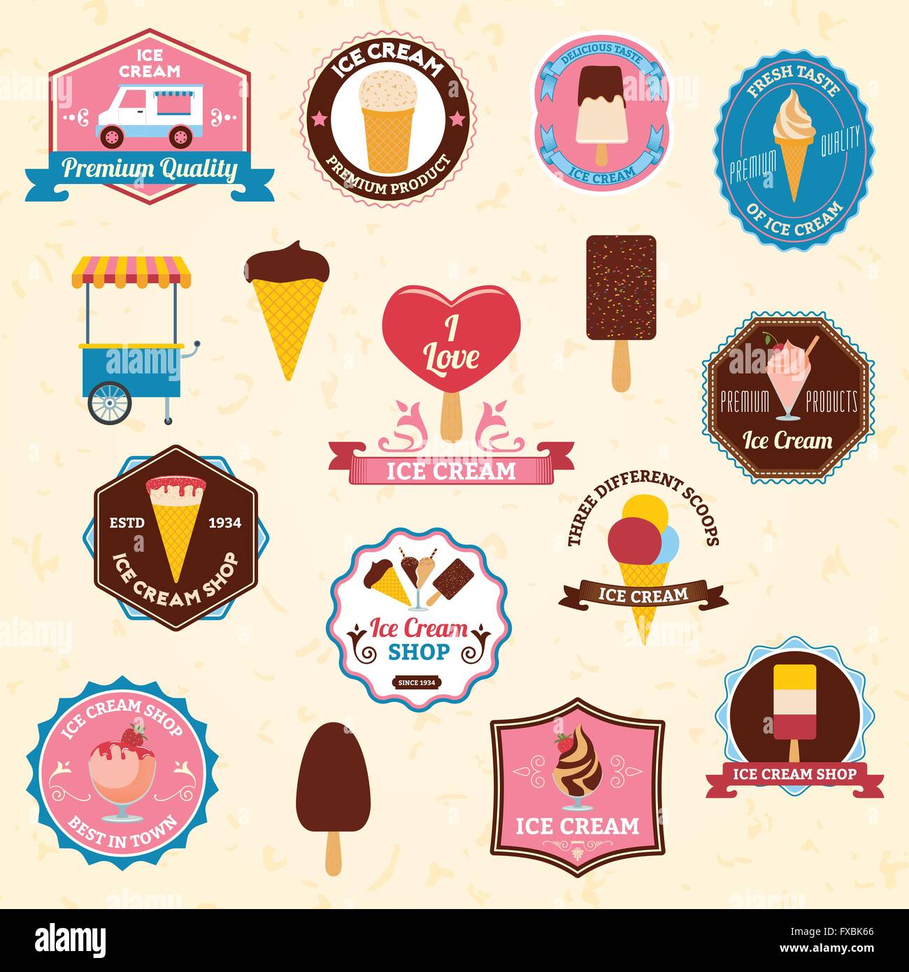 Ice cream emblems set Stock Vector Image & Art - Alamy