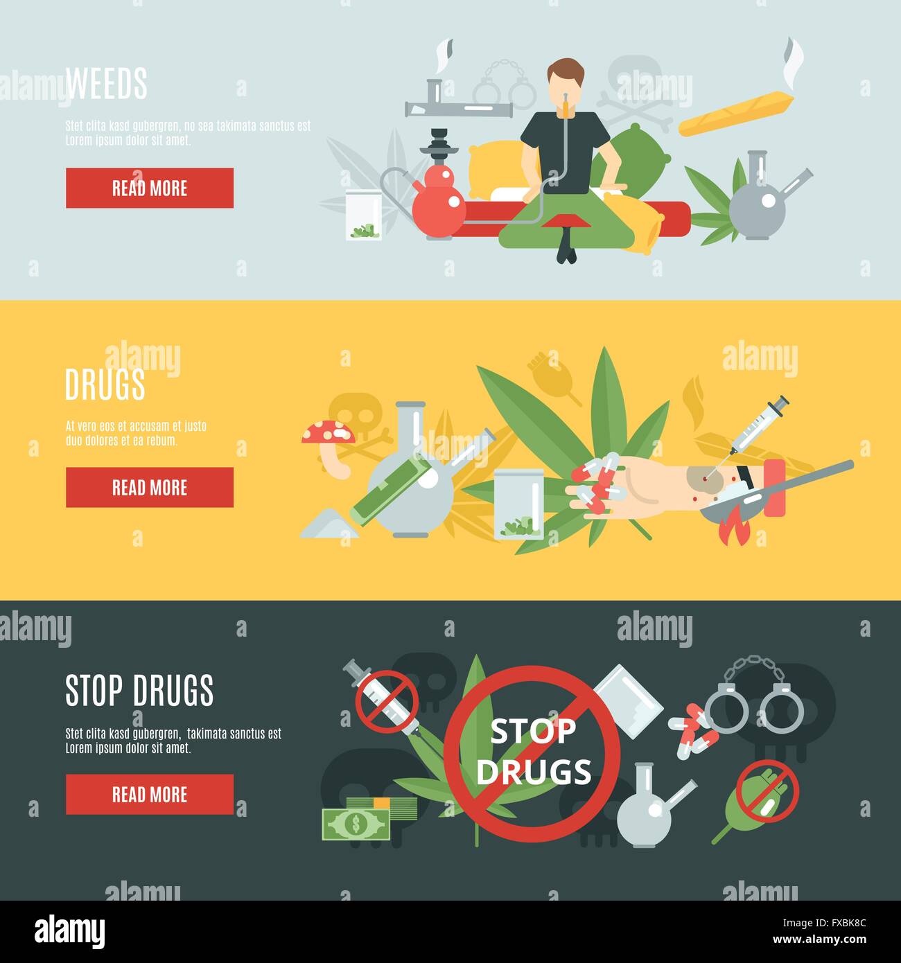 Drugs Banner Set Stock Vector Image & Art - Alamy