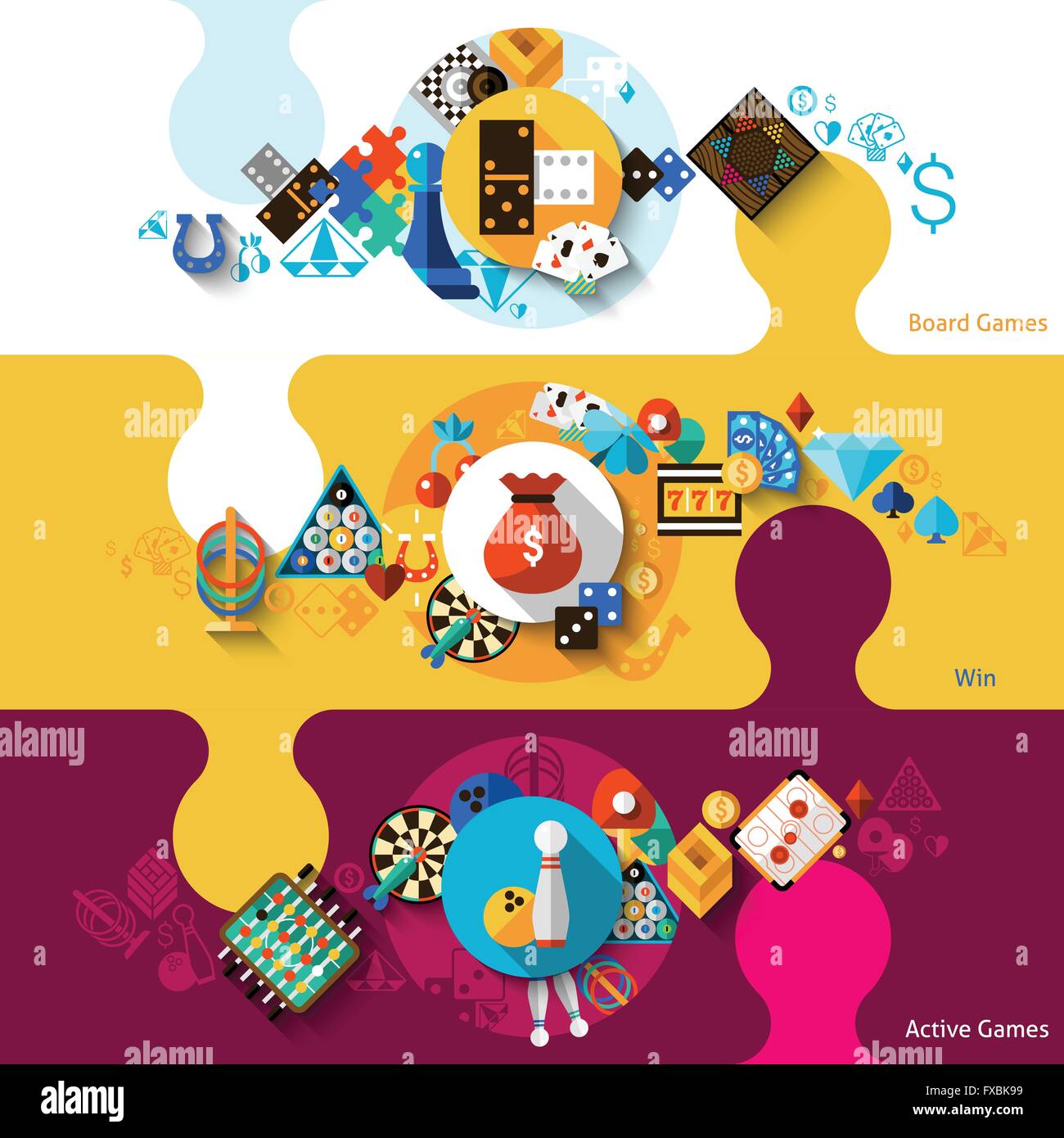 Games Banner Set Stock Vector Image & Art Alamy