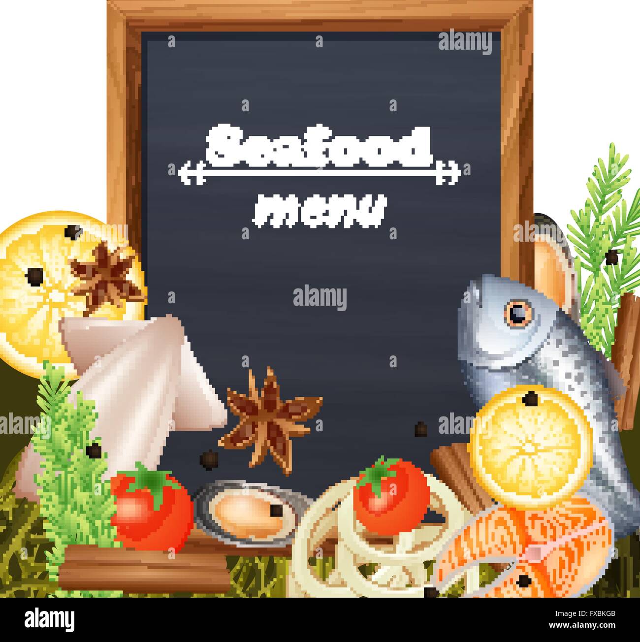 Seafood Menu Template Stock Vector Image Art Alamy