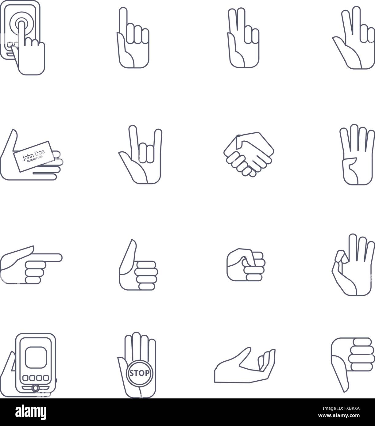 Hand sign language line Stock Vector Images - Alamy