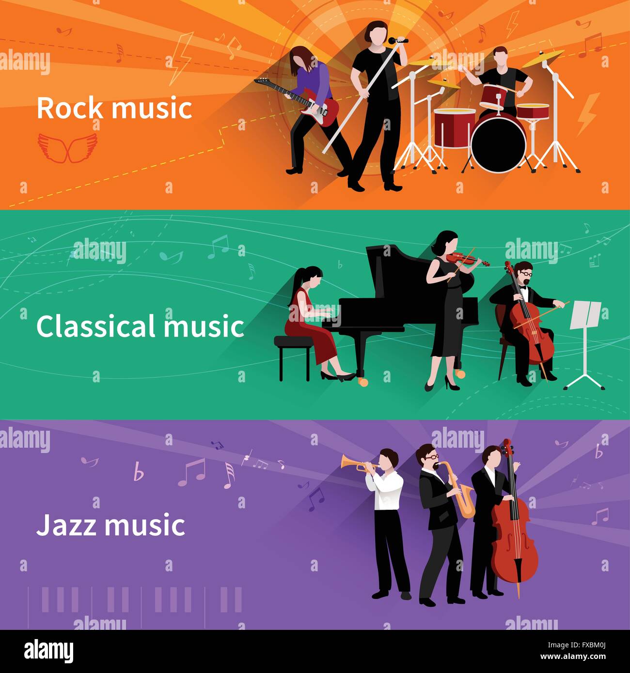 Musicians Banner Set Stock Vector Image & Art Alamy