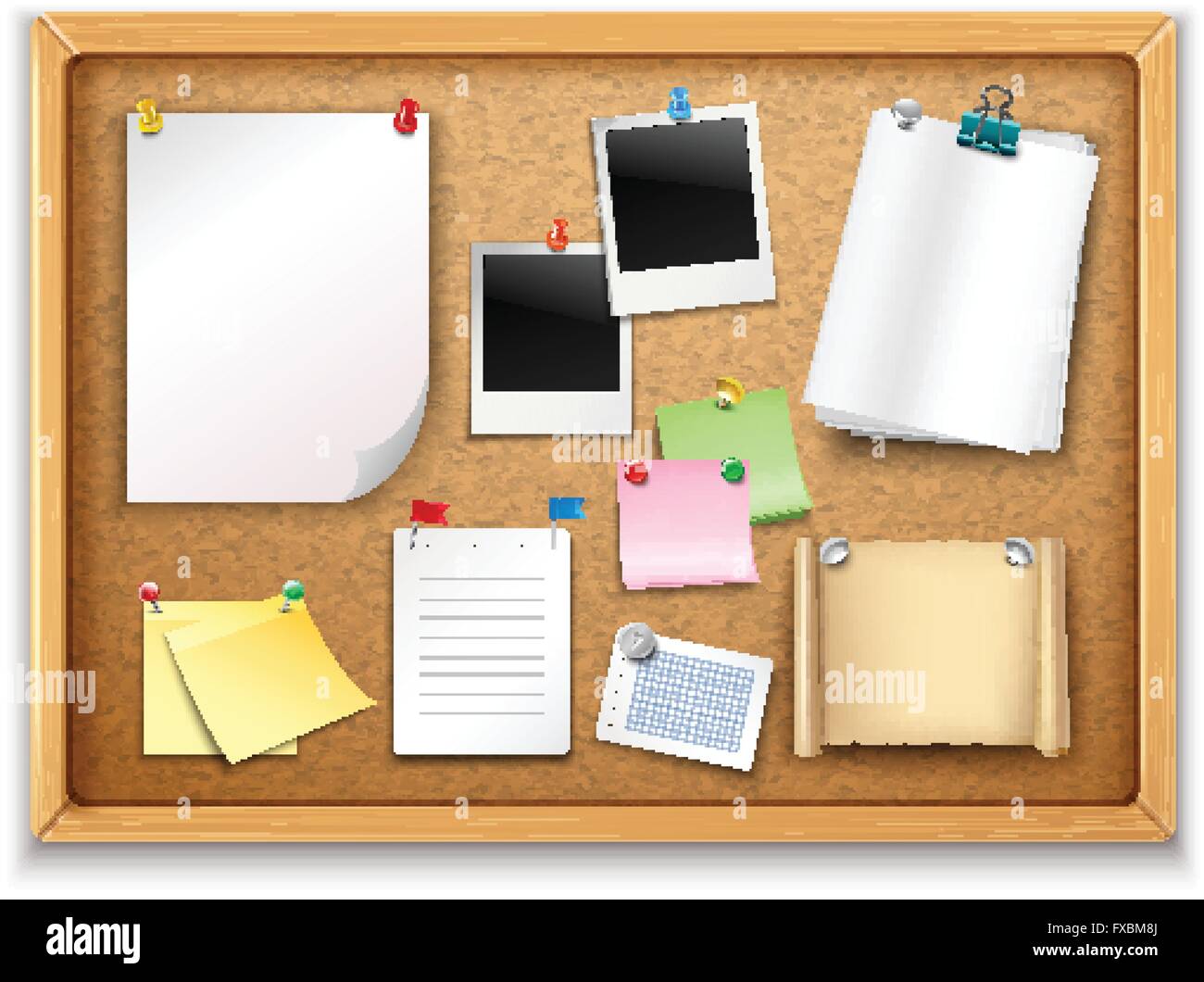 Cork Board With Papers Stock Vector Image & Art Alamy