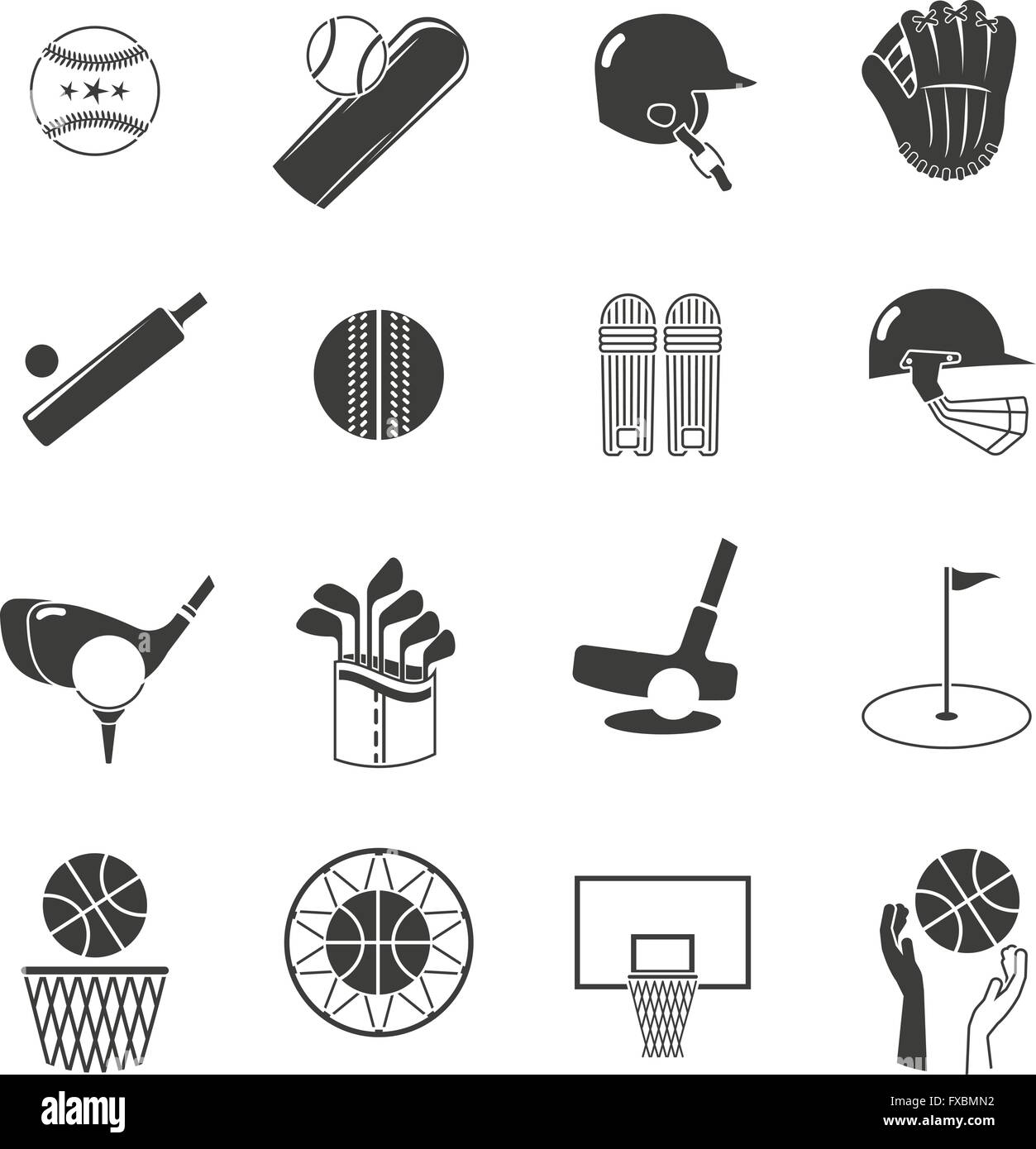 Sport Icons Black Set Stock Vector Image & Art - Alamy