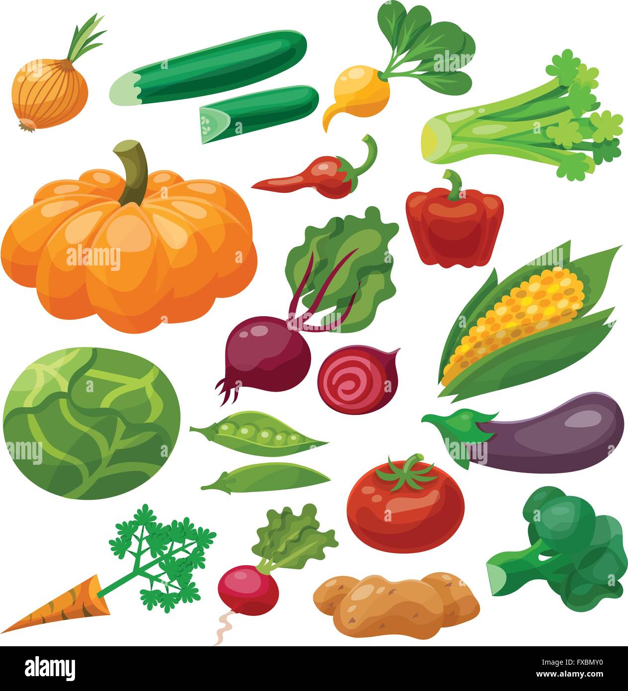 Vegetables Icons Set Stock Vector Image & Art - Alamy