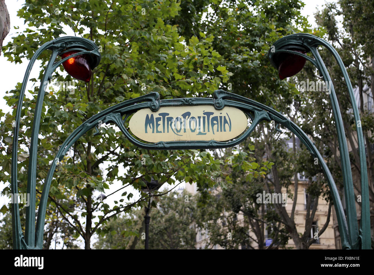 Metro station of Paris, designed by Hector Guimard (1867-1942). Art Nouveau. Paris. France. Stock Photo