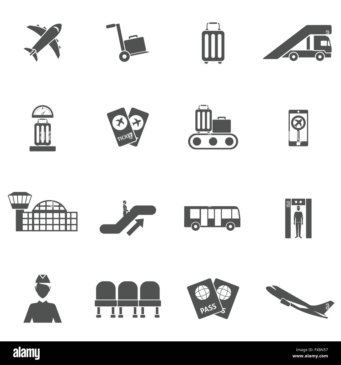 Airport Icons Set Stock Vector Image & Art - Alamy