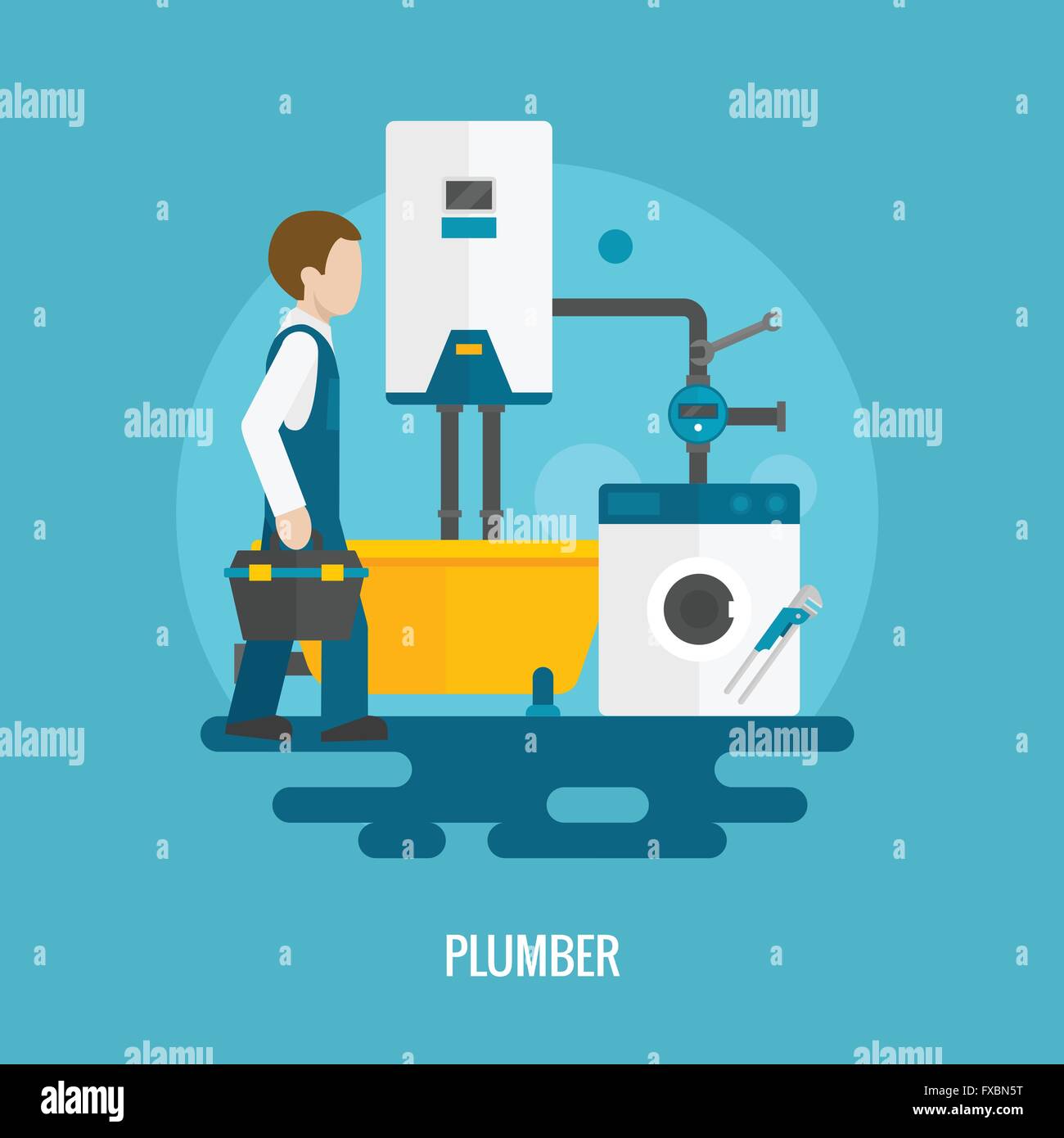 Flat Plumber Icon Stock Vector Image & Art - Alamy