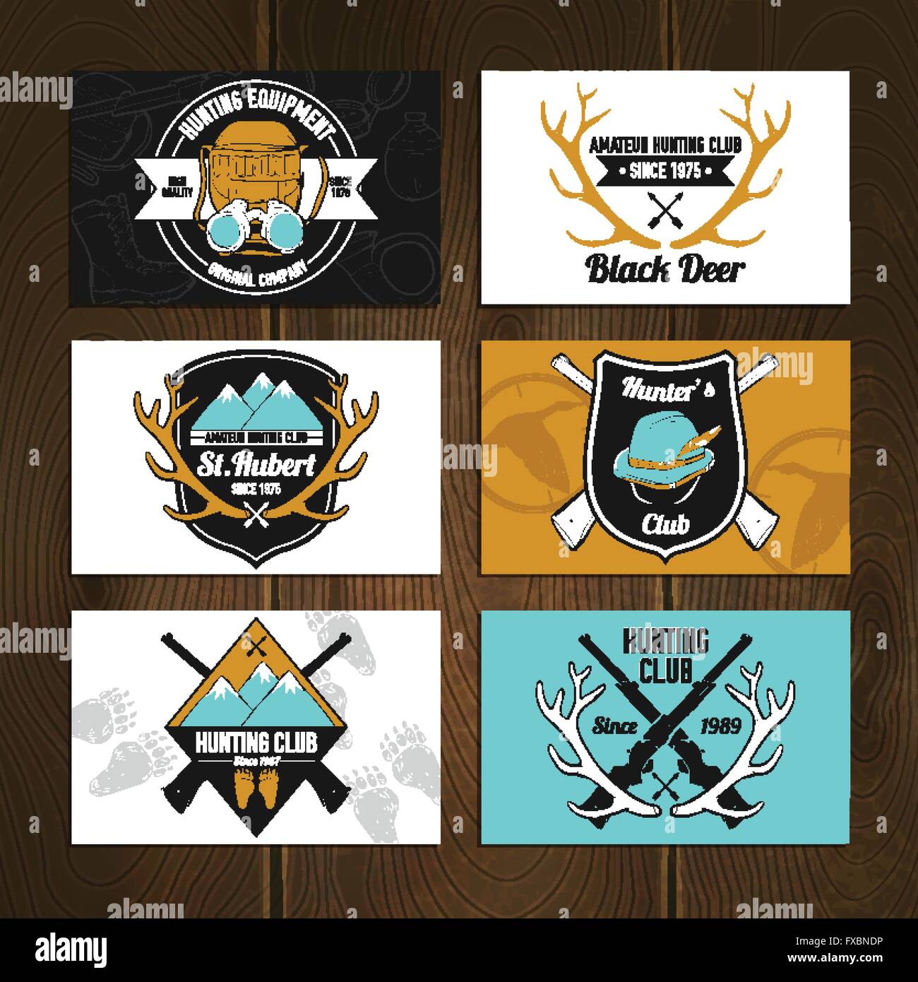 Colorful hunting cards set Stock Vector Image & Art - Alamy
