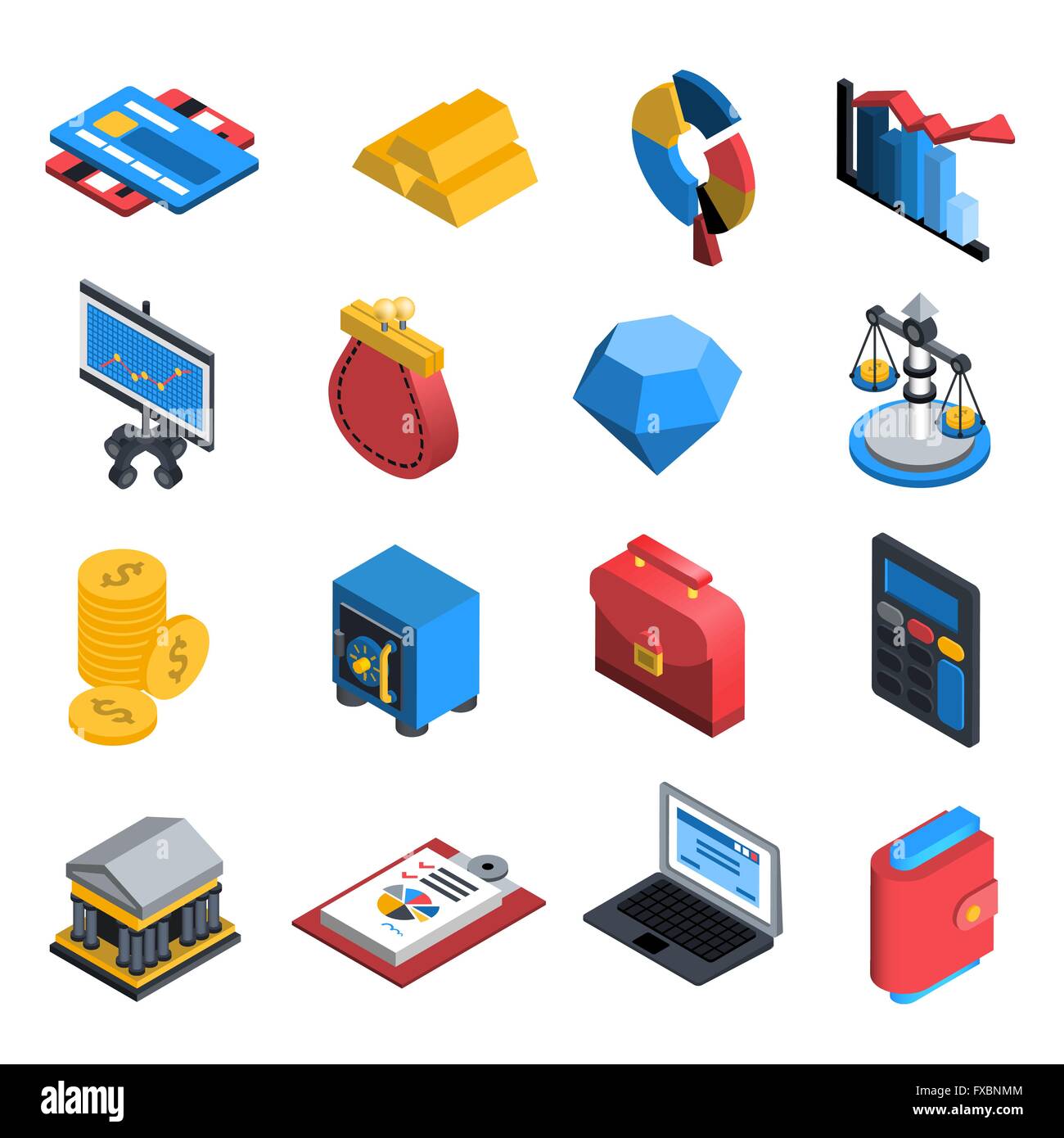 Financial Icons Isometric Stock Vector Image & Art - Alamy