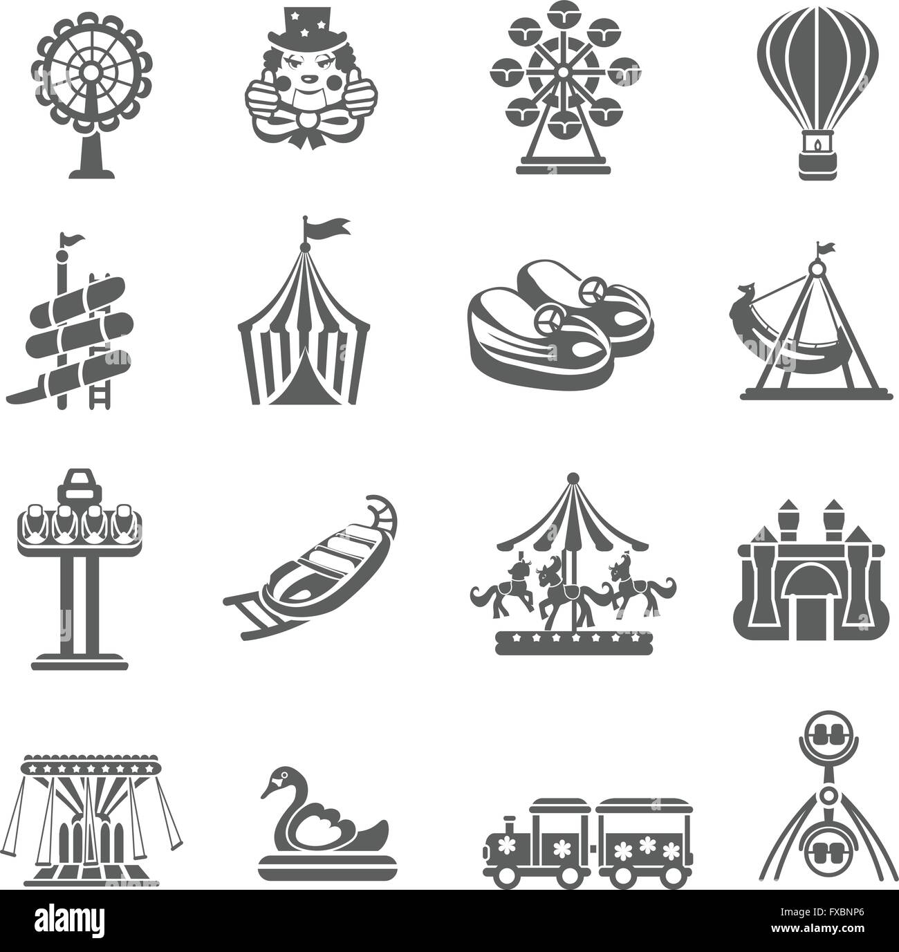 Amusement Park Icons Set Stock Vector Image & Art - Alamy