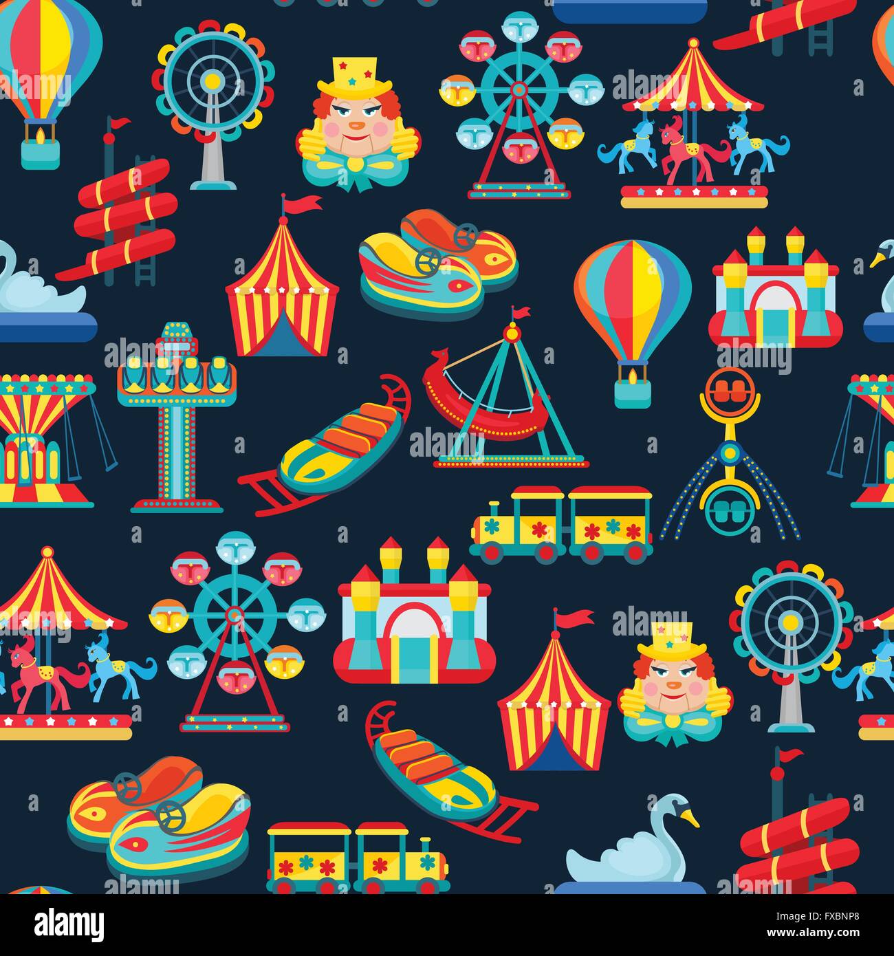 Amusement Park Seamless Pattern Stock Vector Image & Art - Alamy