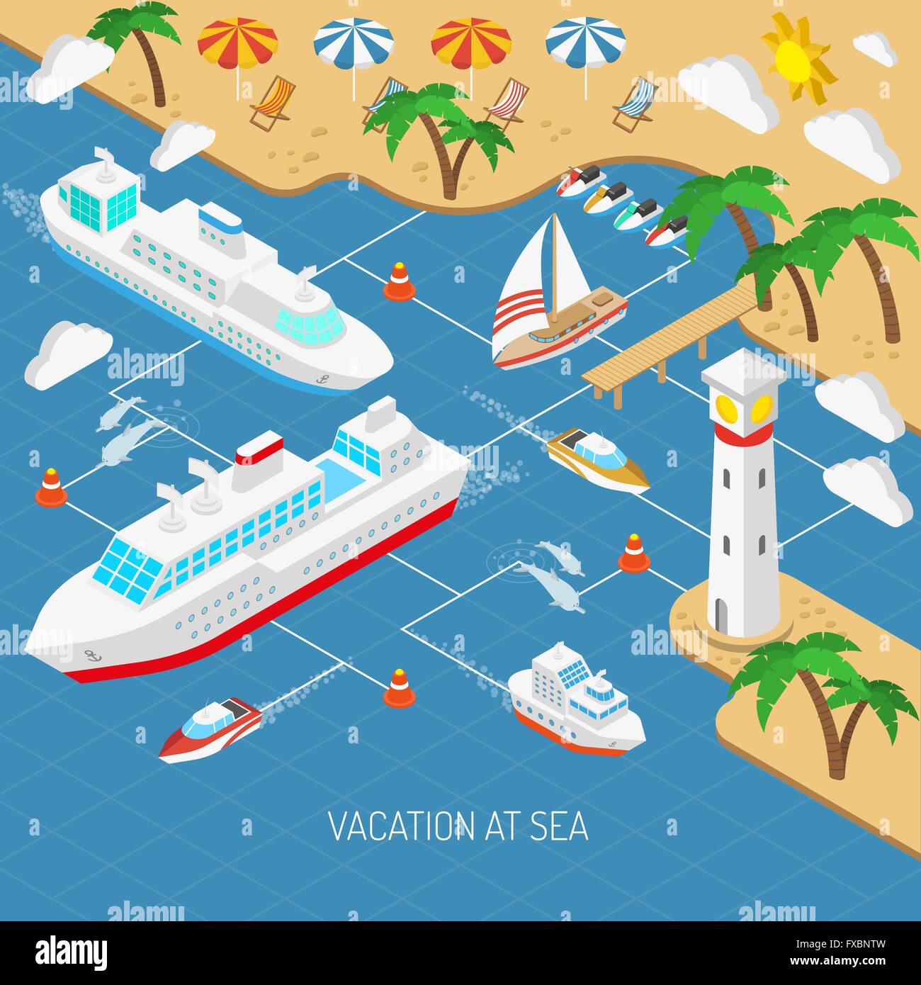 Sea vacation and ships concept Stock Vector Image & Art - Alamy