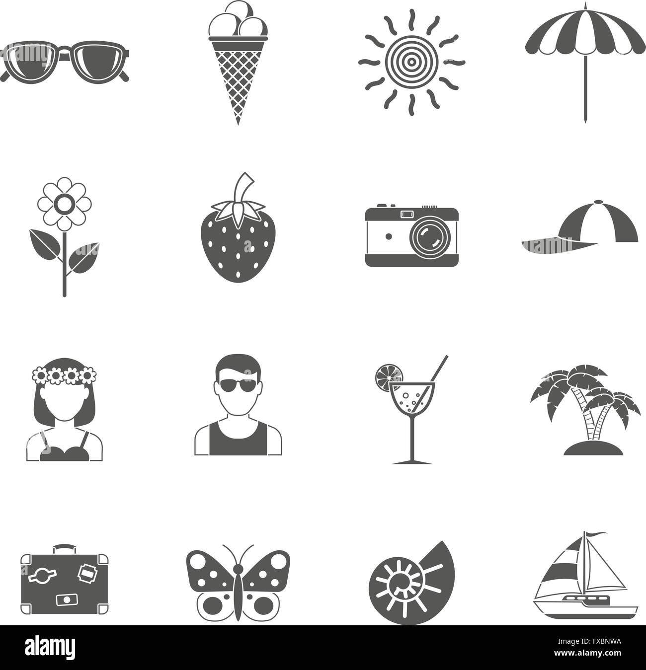 Summer and traveling icons set Stock Vector Image & Art - Alamy