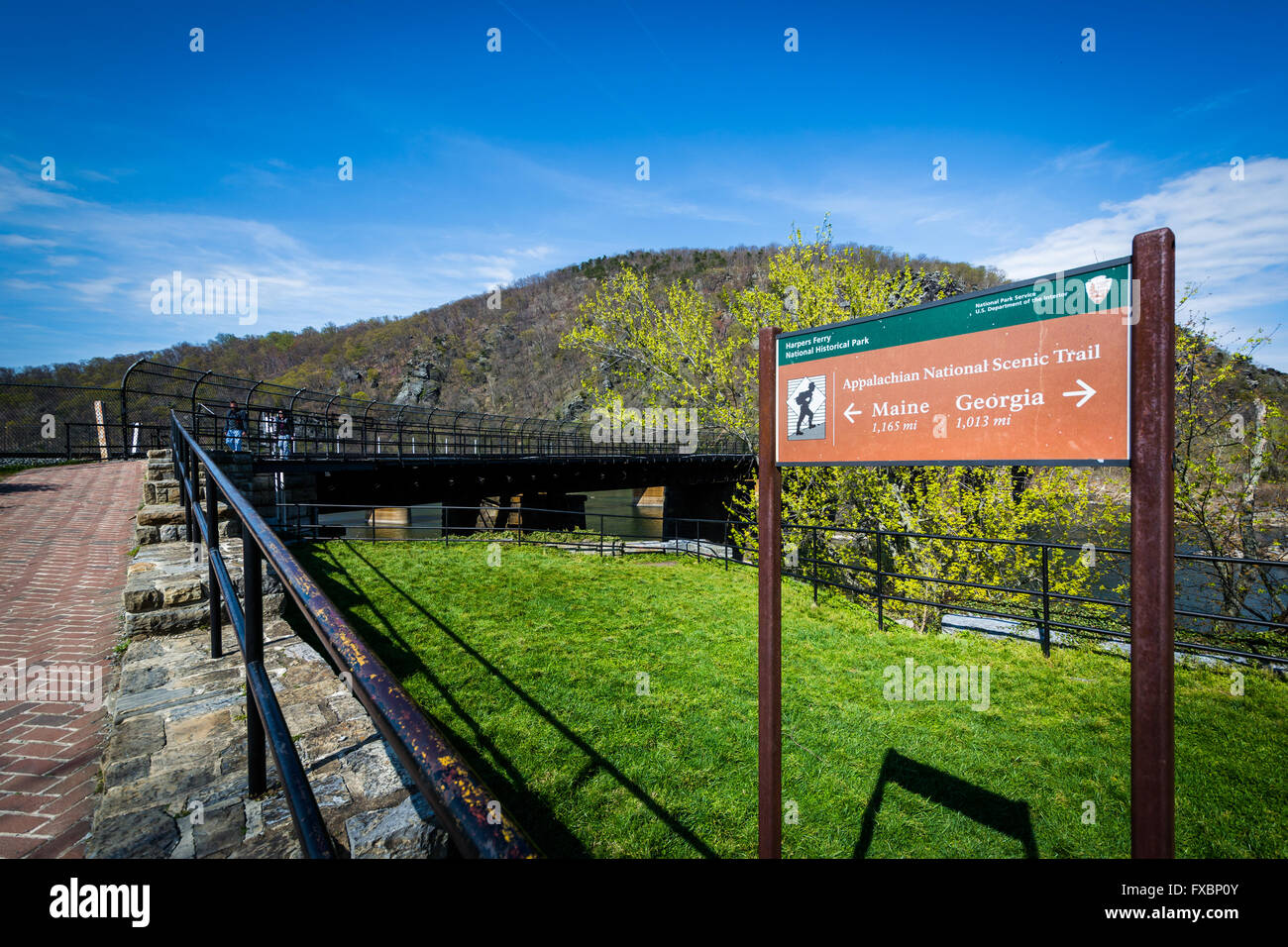 Appalachian Trail sign in Harpers - Appalachian Trail Sign In Harpers Ferry West Virginia FXBP0Y 