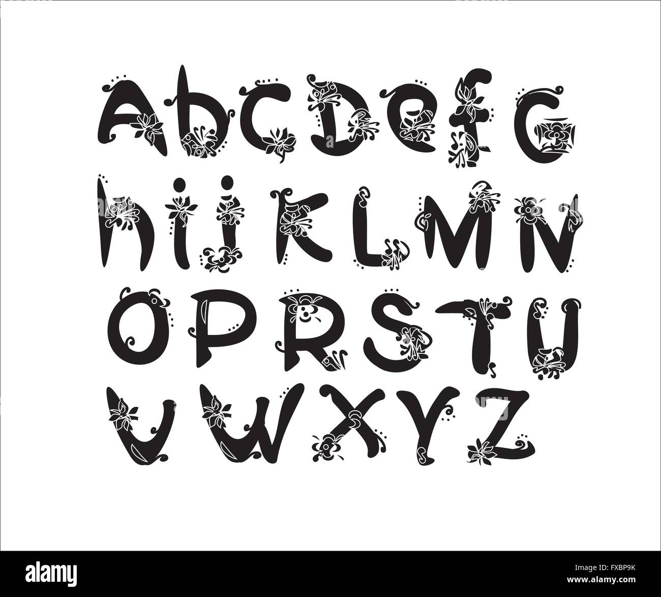 Drawn English Alphabet Stock Vector Image & Art - Alamy