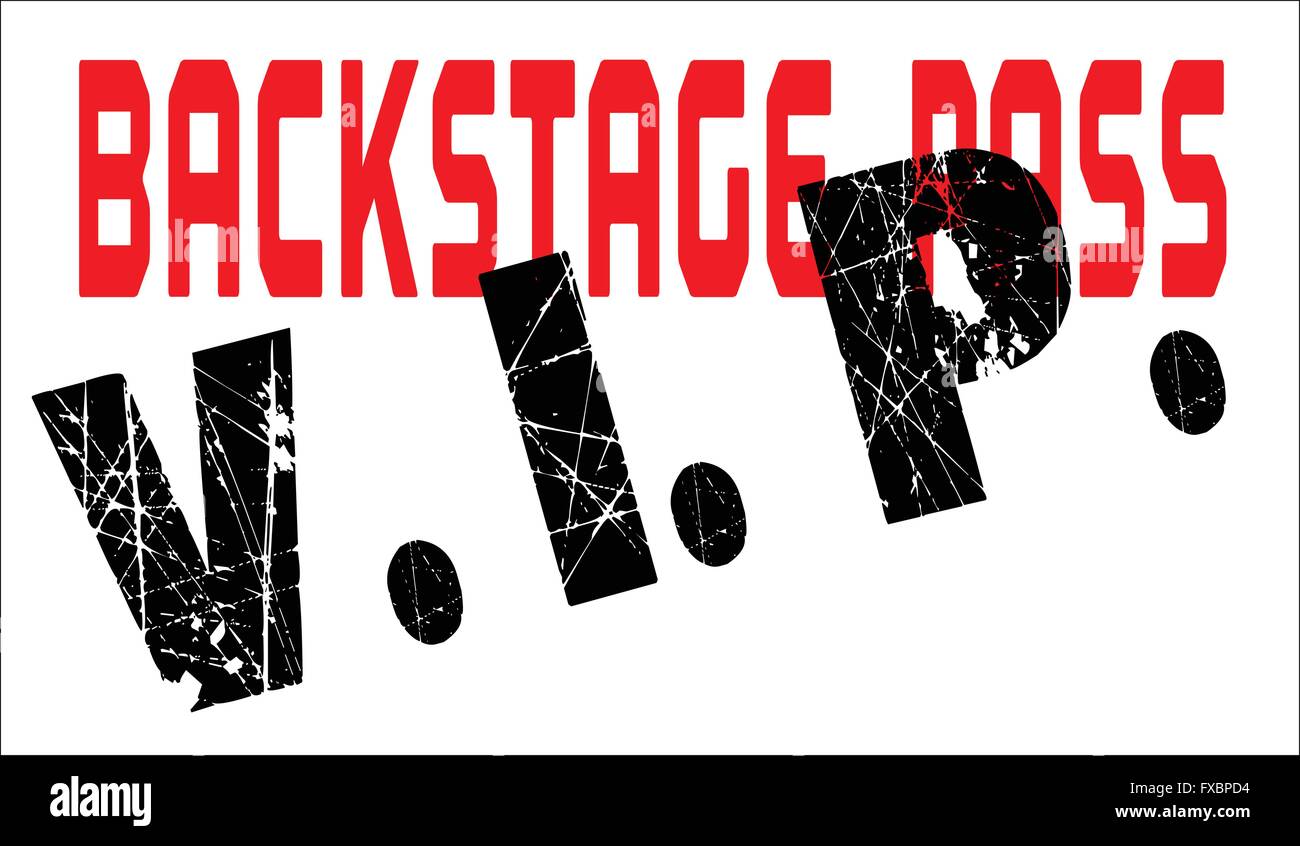 A typical VIP back stage pass badge Stock Vector