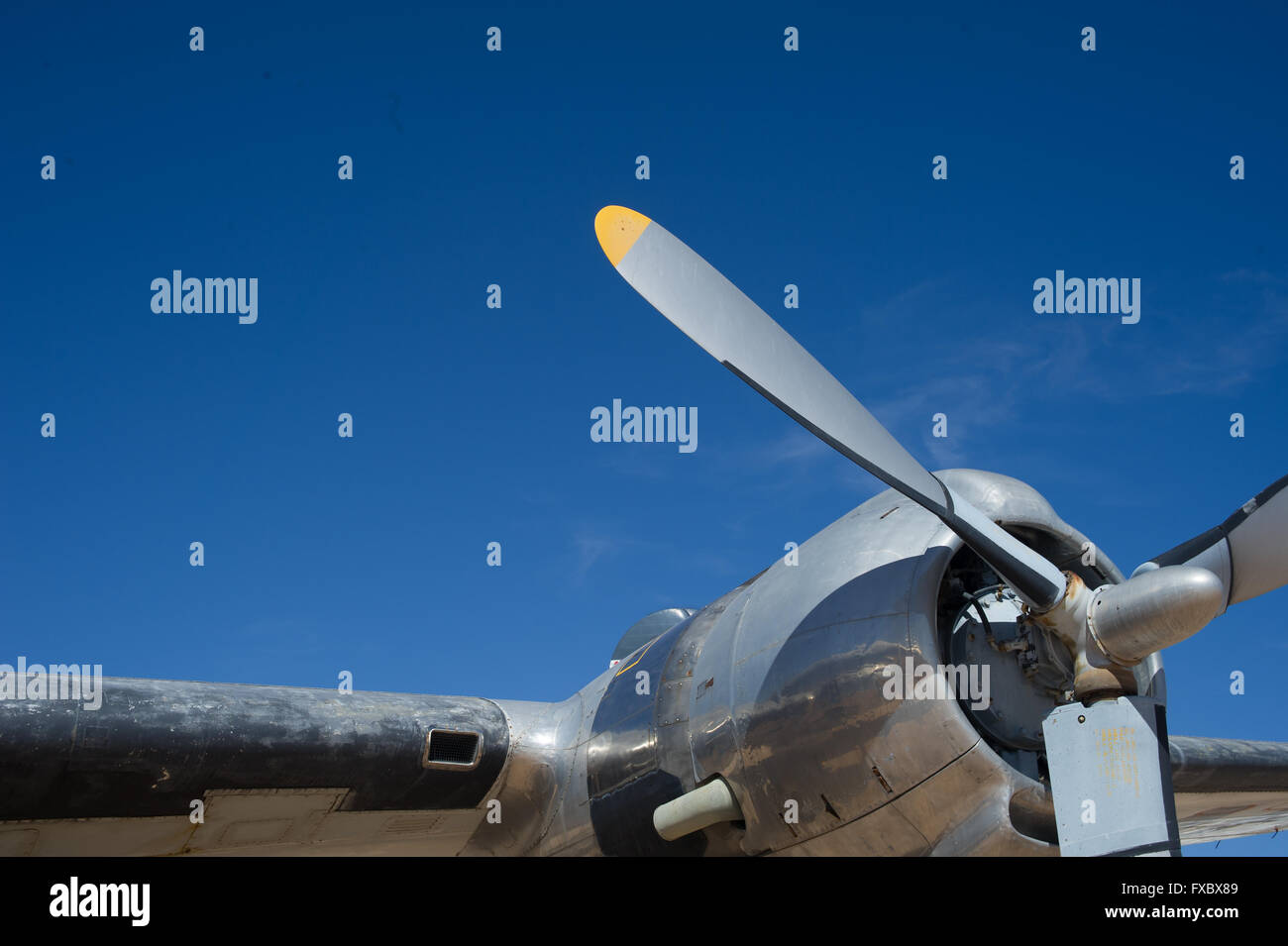Airplane storage yard outside a air museum with various planes and parts Stock Photo