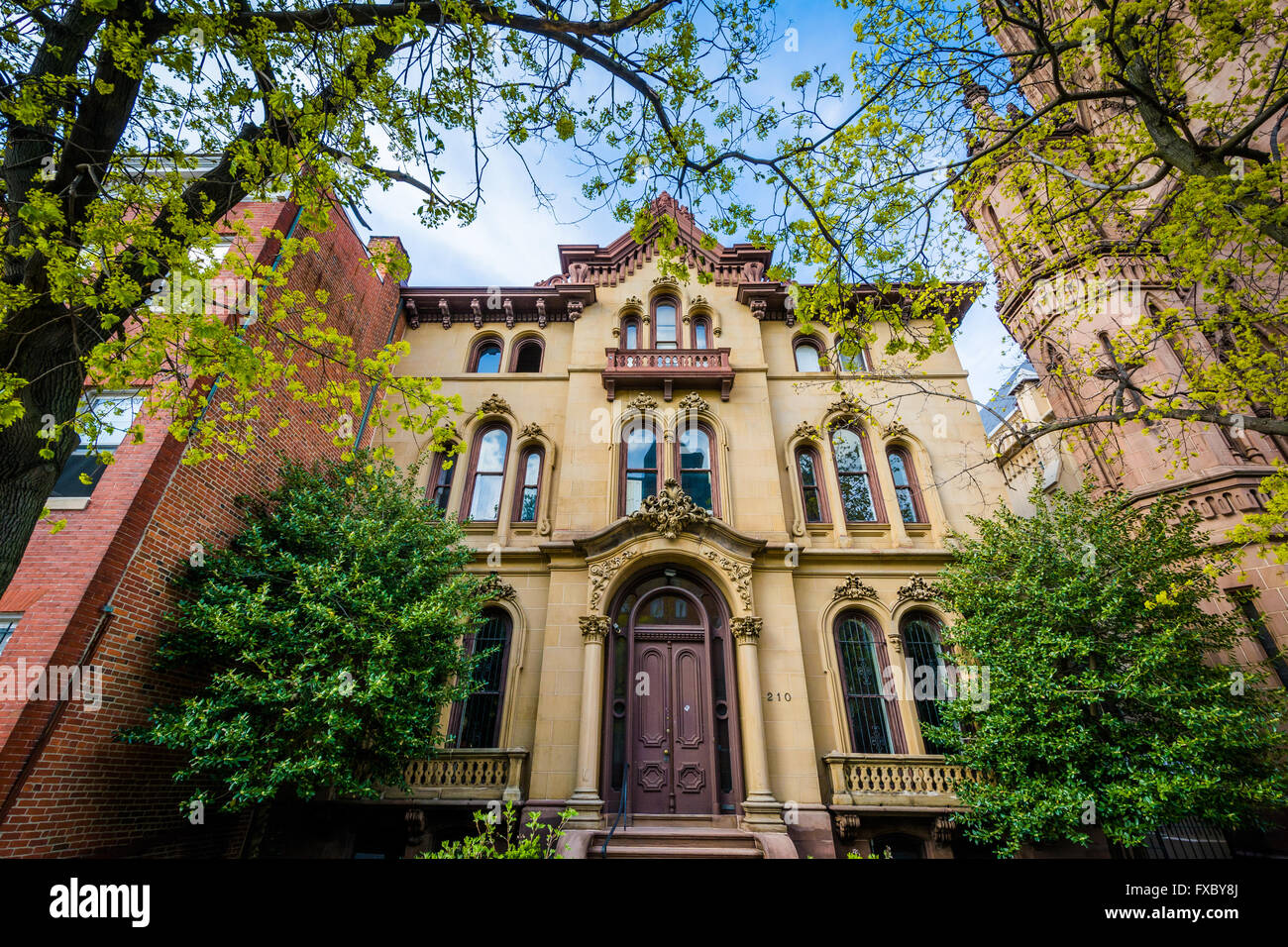 Beautiful house along Madison Street, in Baltimore, Maryland Stock