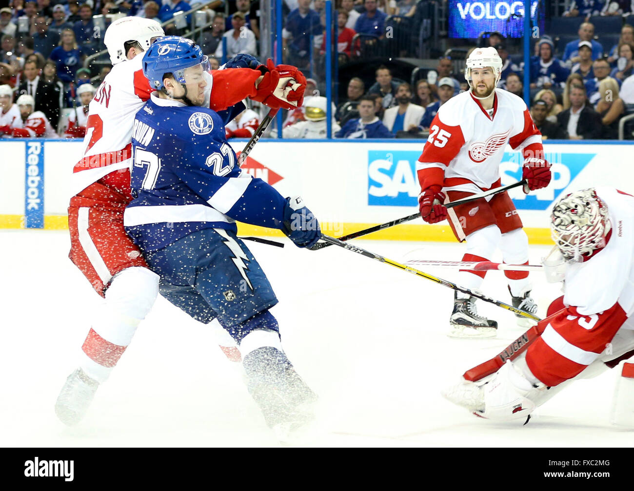 Tampa, Florida, USA. 13th Apr, 2016. Tampa Bay Lightning left wing