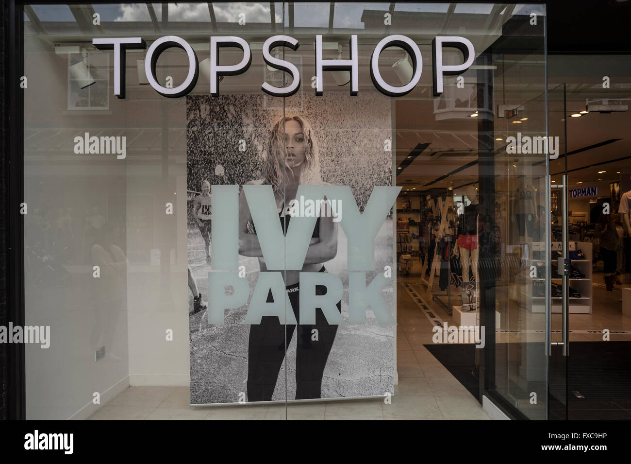 Beyonce's Ivy Park activewear clothing brand launches nationwide in Topshop  stores in the UK today 14th April 2016. Topshop Sailsbury, Wiltshire  Credit: Rob Wilkinson/Alamy Live News Stock Photo - Alamy