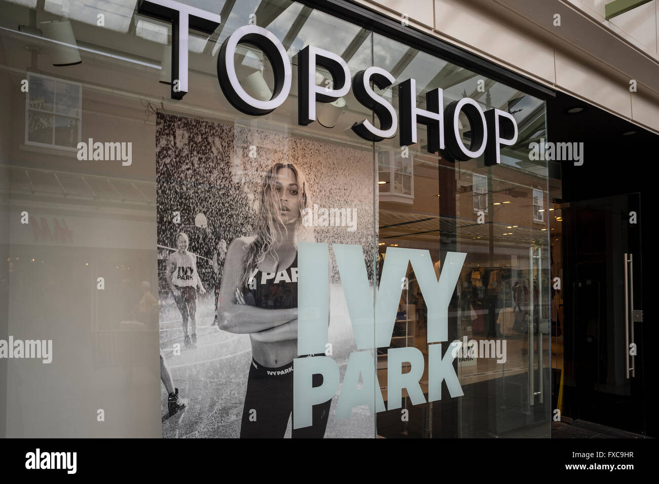 Beyonce's Ivy Park activewear clothing brand launches nationwide in Topshop stores in the UK today 14th April 2016. Topshop Sailsbury, Wiltshire Credit:  Rob Wilkinson/Alamy Live News Stock Photo