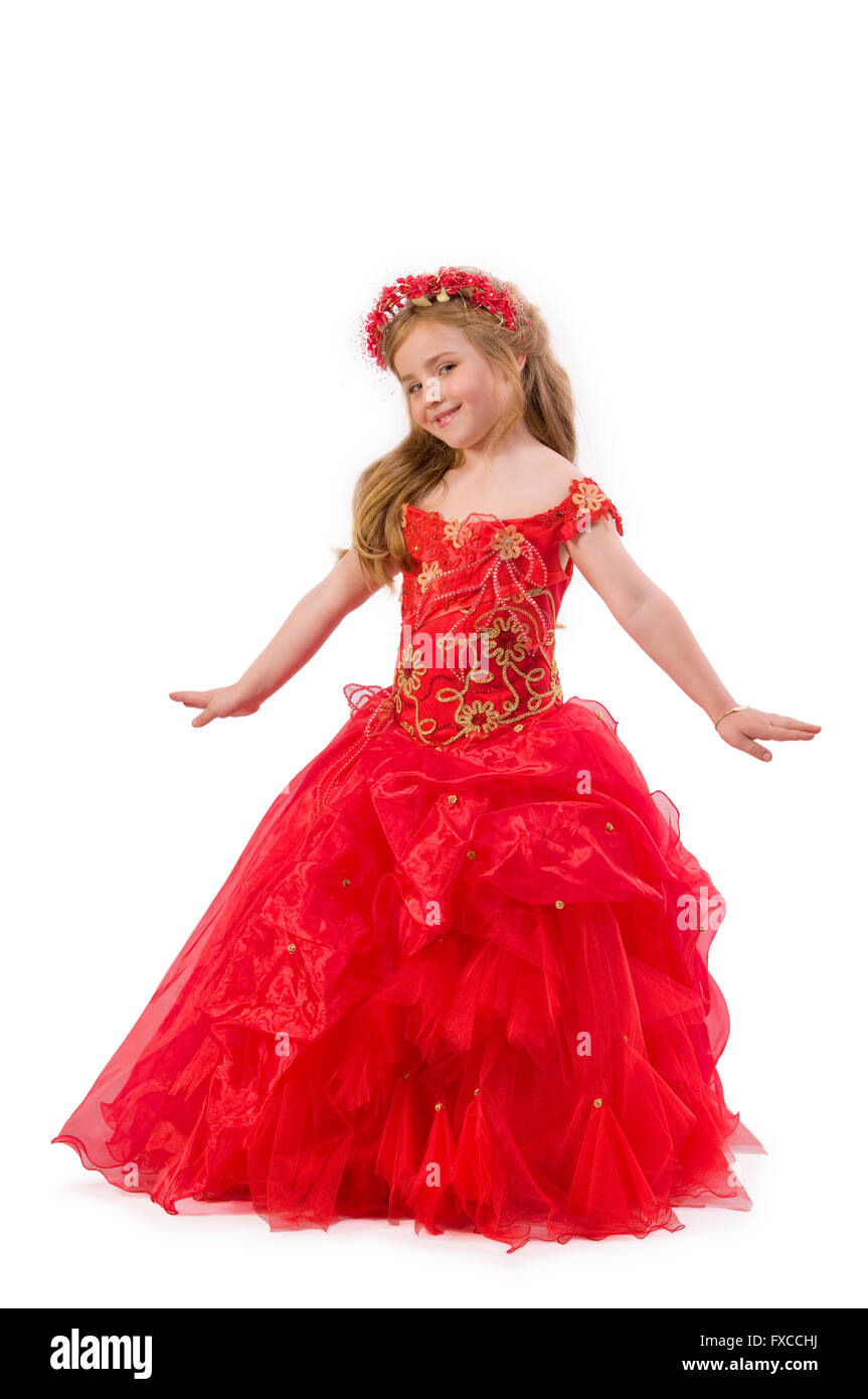 Teen girl in a dress by an isolated background Stock Photo - Alamy