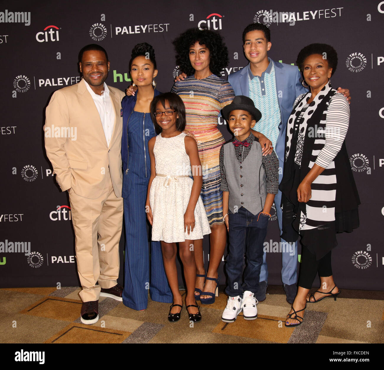 Celebrities attend 33rd annual PaleyFest Los Angeles 'black-ish' at The Dolby Theatre  Featuring: Anthony Anderson, Yara Shahidi, Marsai Martin, Tracee Ellis Ross, Miles Brown, Marcus Scribner, Jenifer Lewis Where: Los Angeles, California, United States W Stock Photo