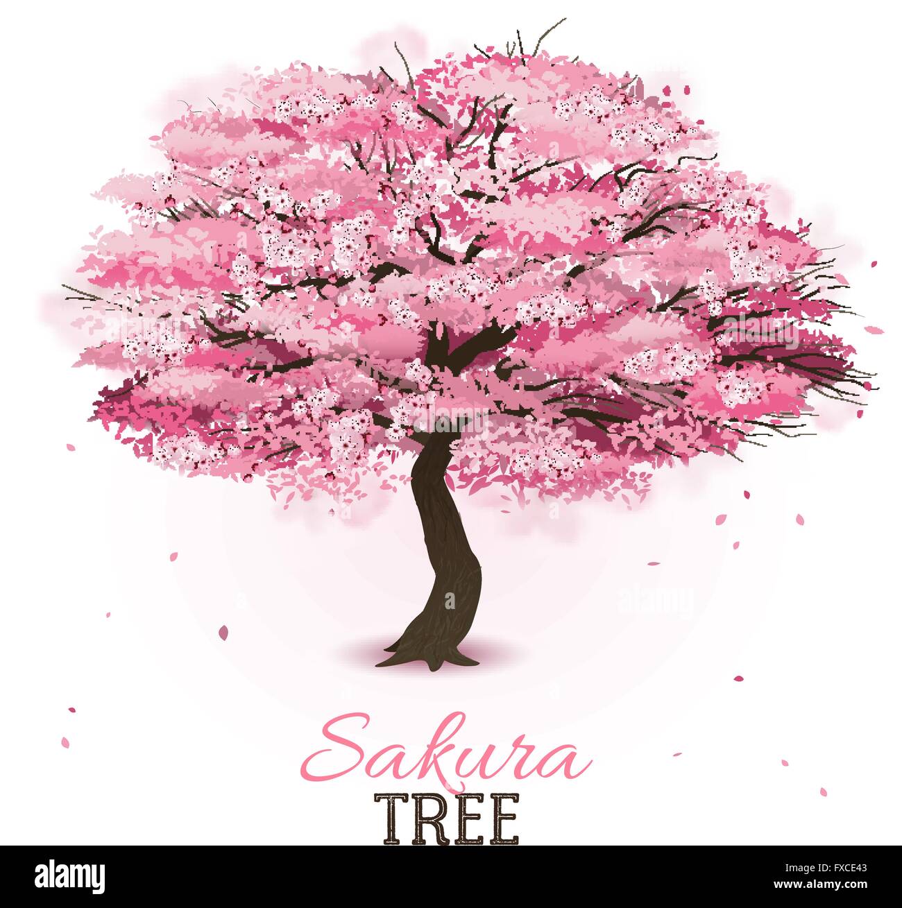 Realistic Sakura Tree Stock Vector Image Art Alamy