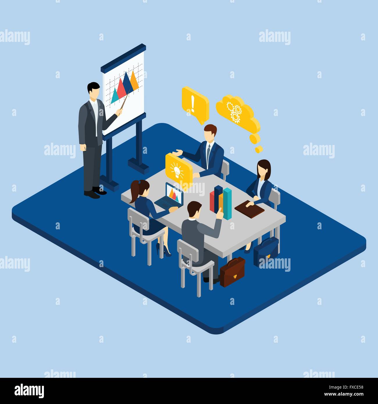 Isometric business concept employee Stock Vector Images - Alamy