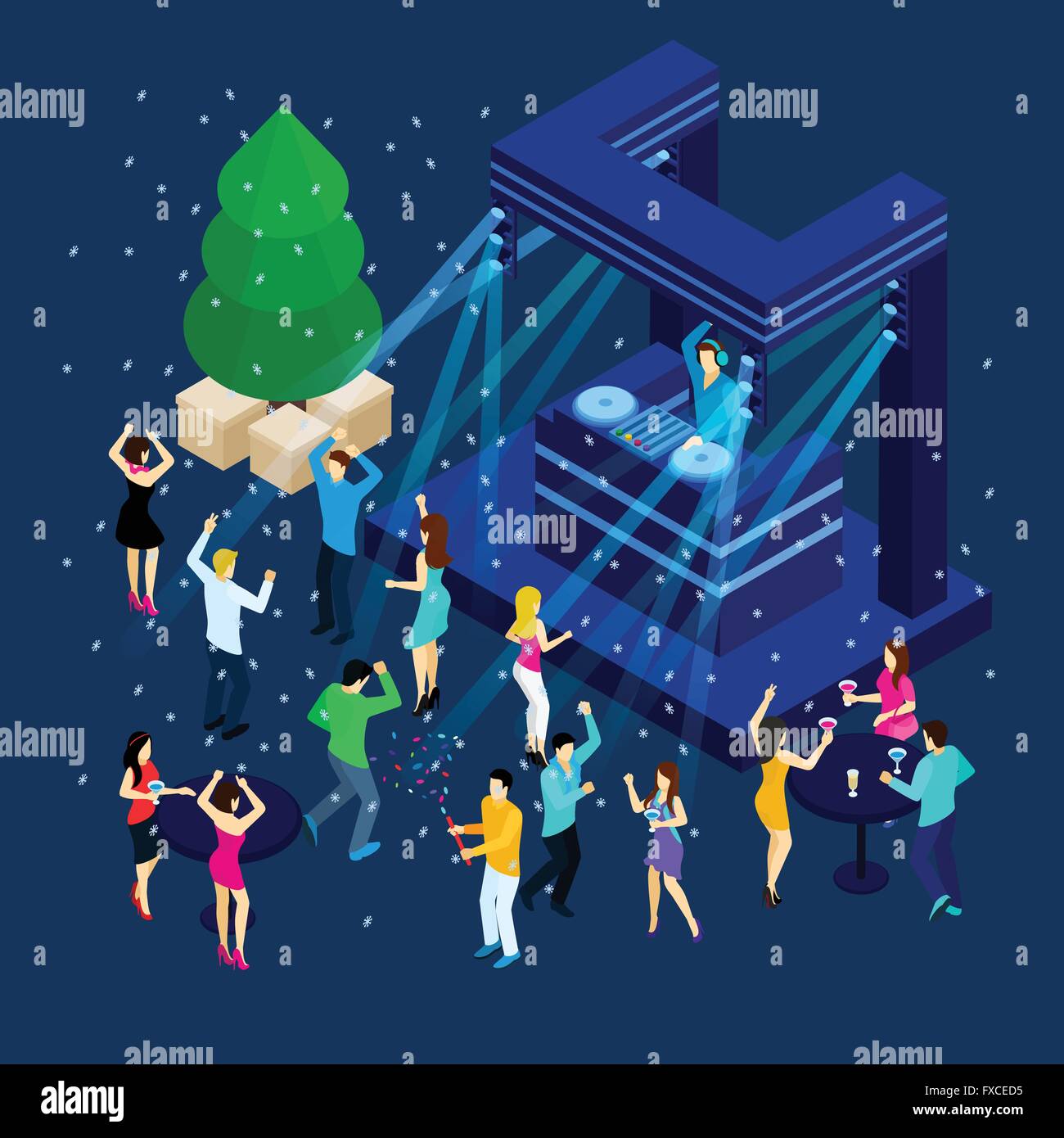 People Celebrating New Year Illustration Stock Vector Image And Art Alamy