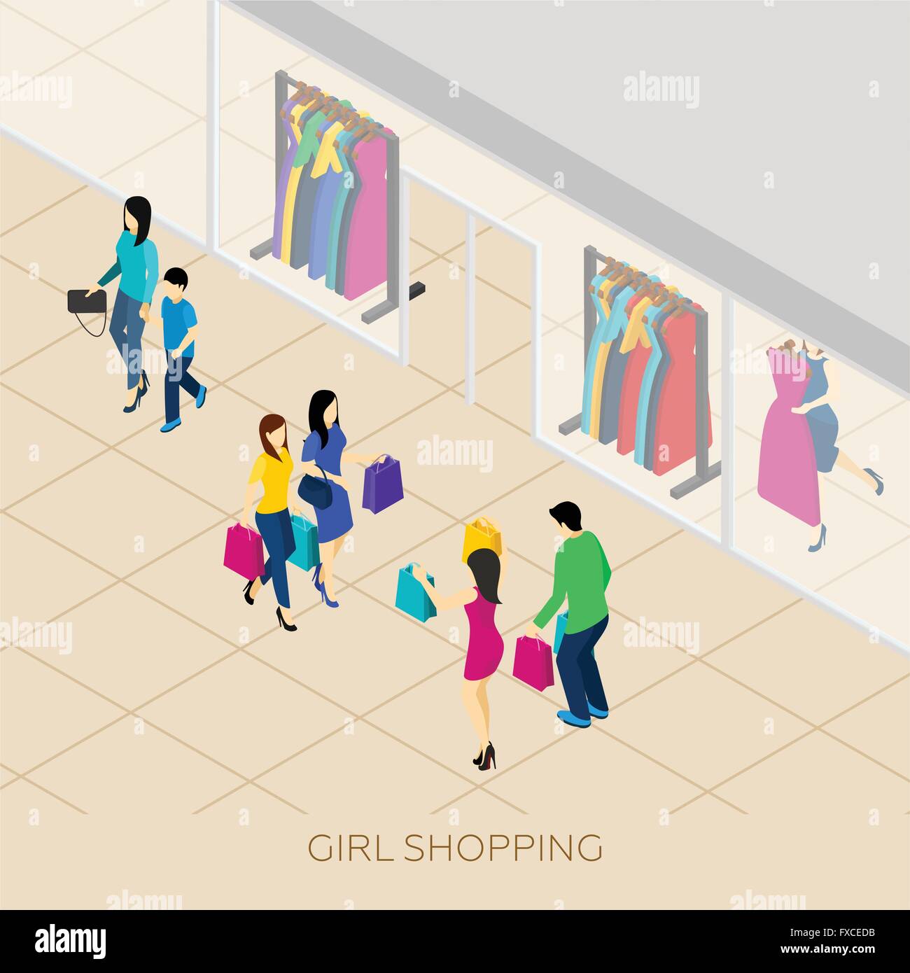 Shopping Isometric Illustration Stock Vector Image & Art - Alamy