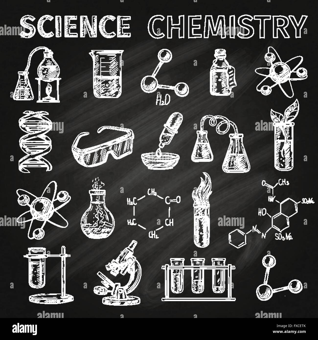 Science And Chemistry Icons Set Stock Vector Image & Art - Alamy
