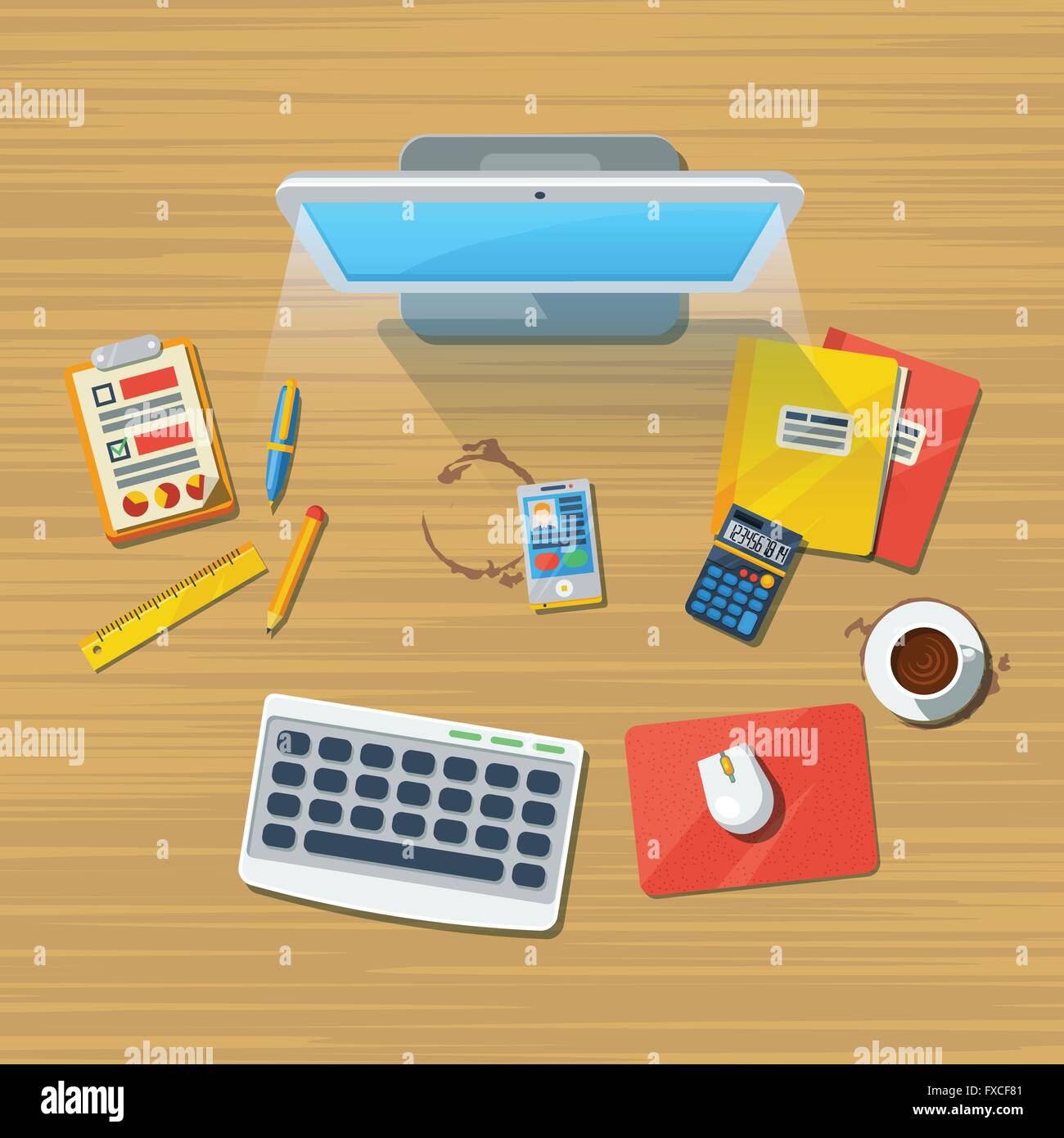 Work Place Office Flat Icon Print Stock Vector Image & Art - Alamy