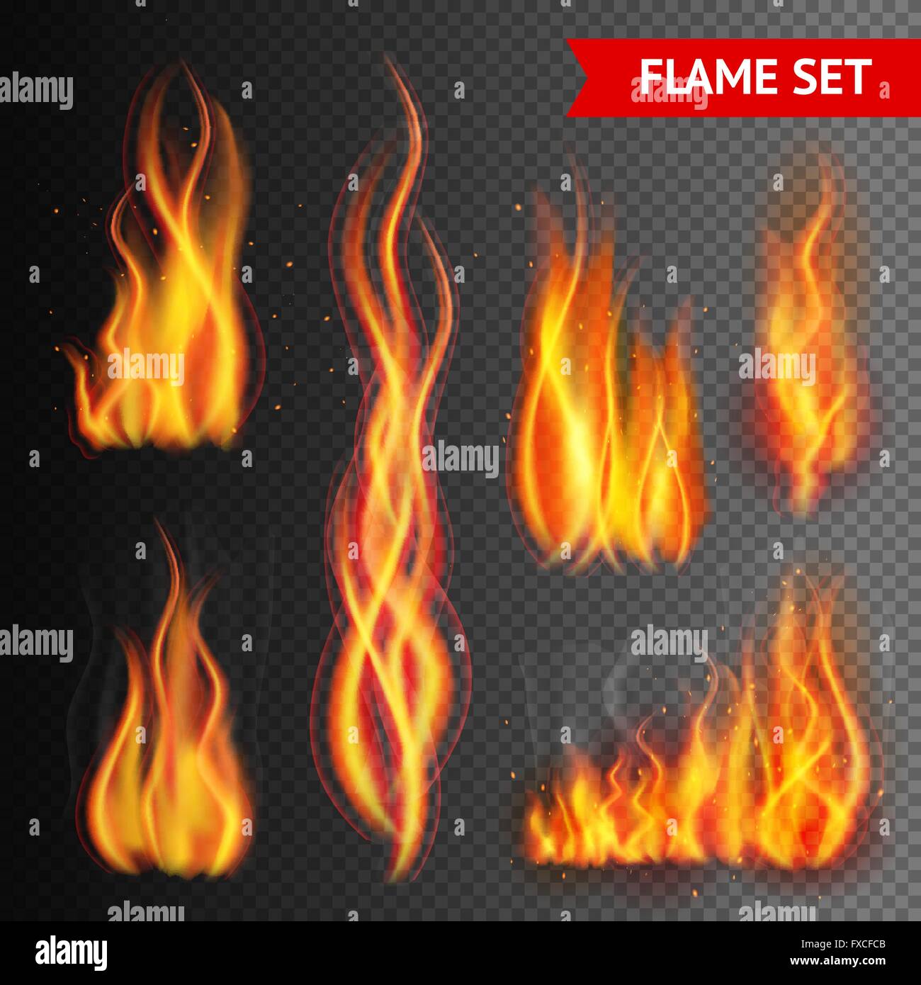 Fire on transparent background Stock Vector Image & Art - Alamy