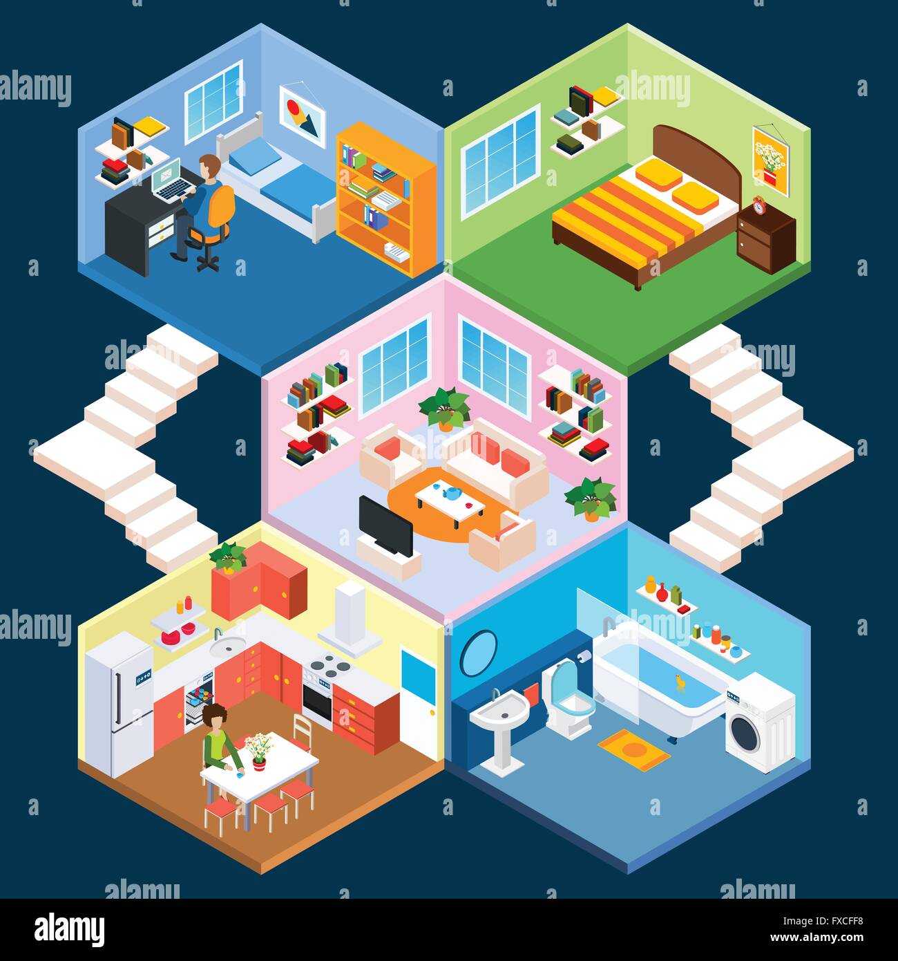Multistory isometric interior Stock Vector Image & Art - Alamy