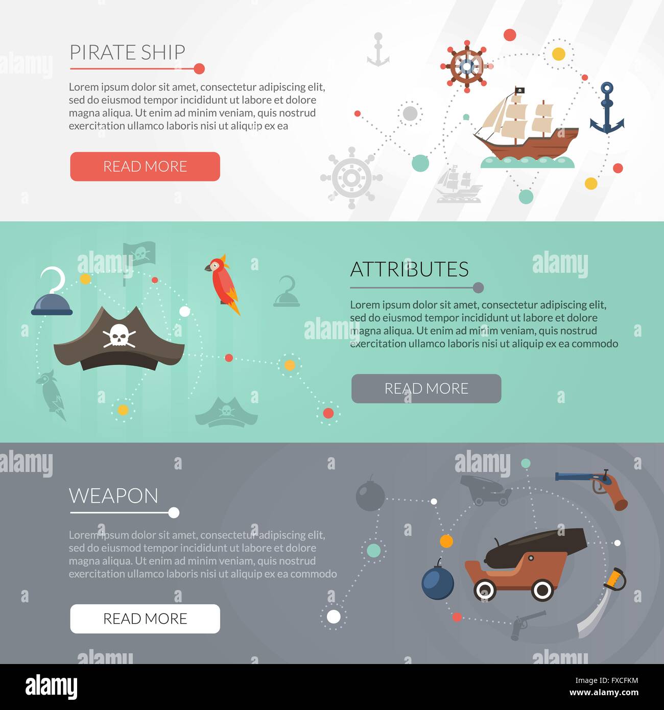 Pirate skull horizontal Stock Vector Images - Alamy