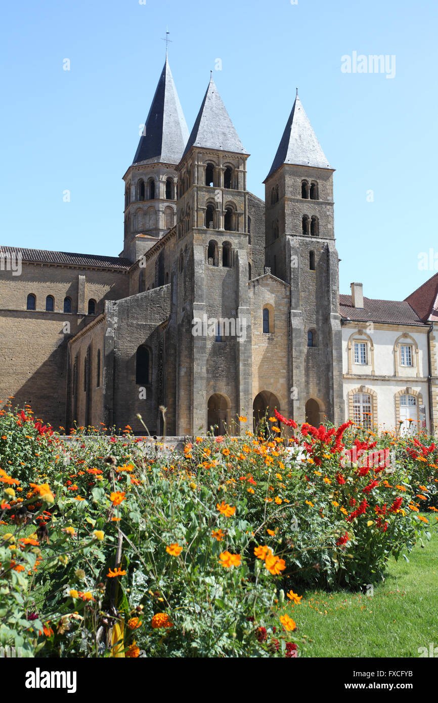 The 12th century Basilica of the Sacred Heart, Paray-le-Monial, Saone et Loire, Burgundy, France Stock Photo