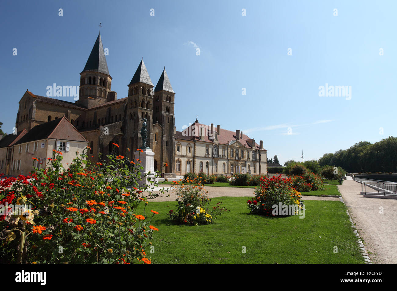 The 12th century Basilica of the Sacred Heart, Paray-le-Monial, Saone et Loire, Burgundy, France Stock Photo