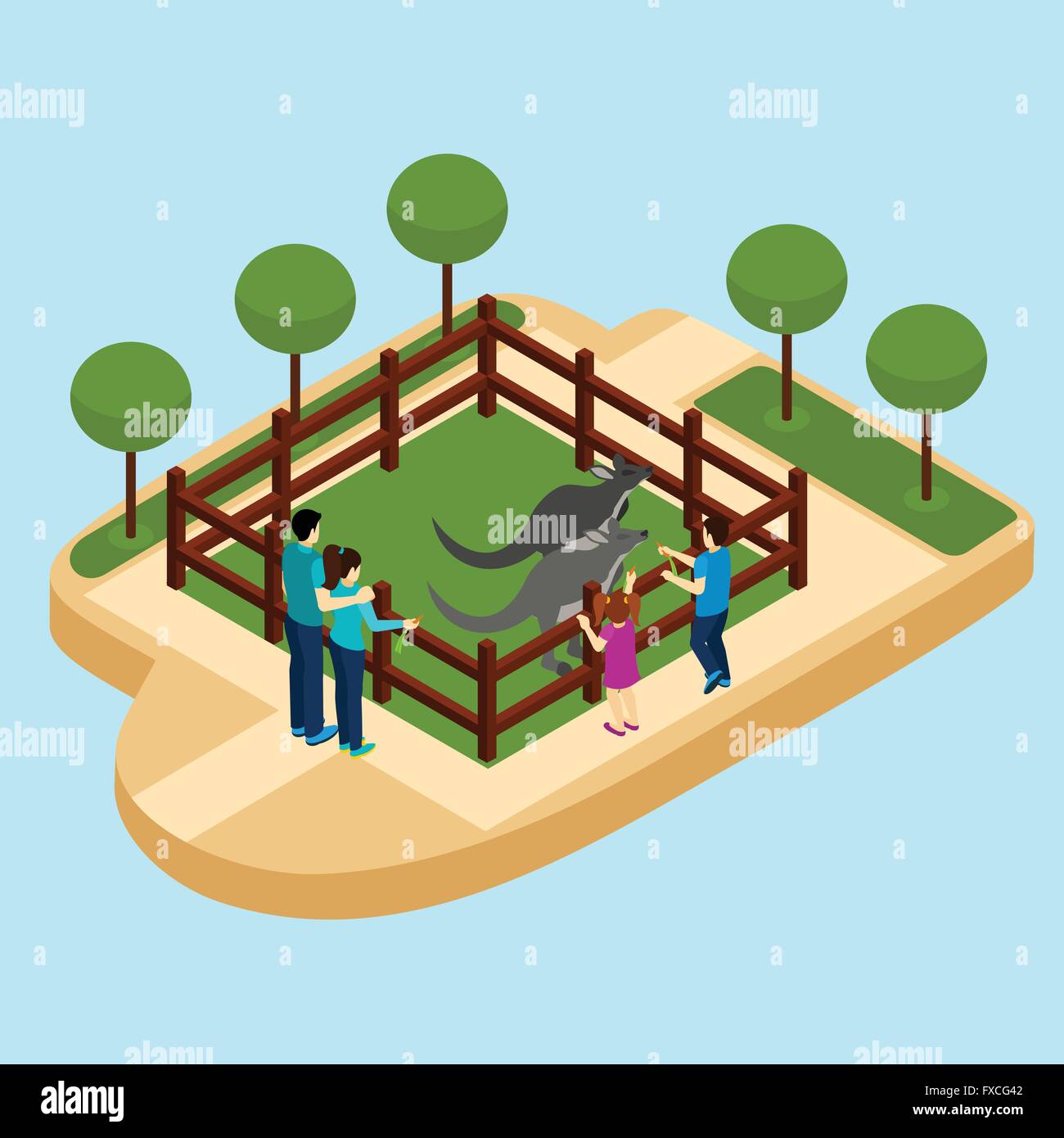 Zoo Isometric Illustration Stock Vector Image & Art - Alamy